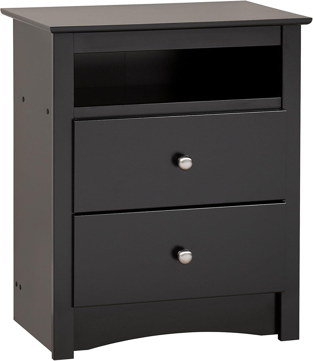 Tall 2 - Drawer Nightstand with Open Shelf - Prepac