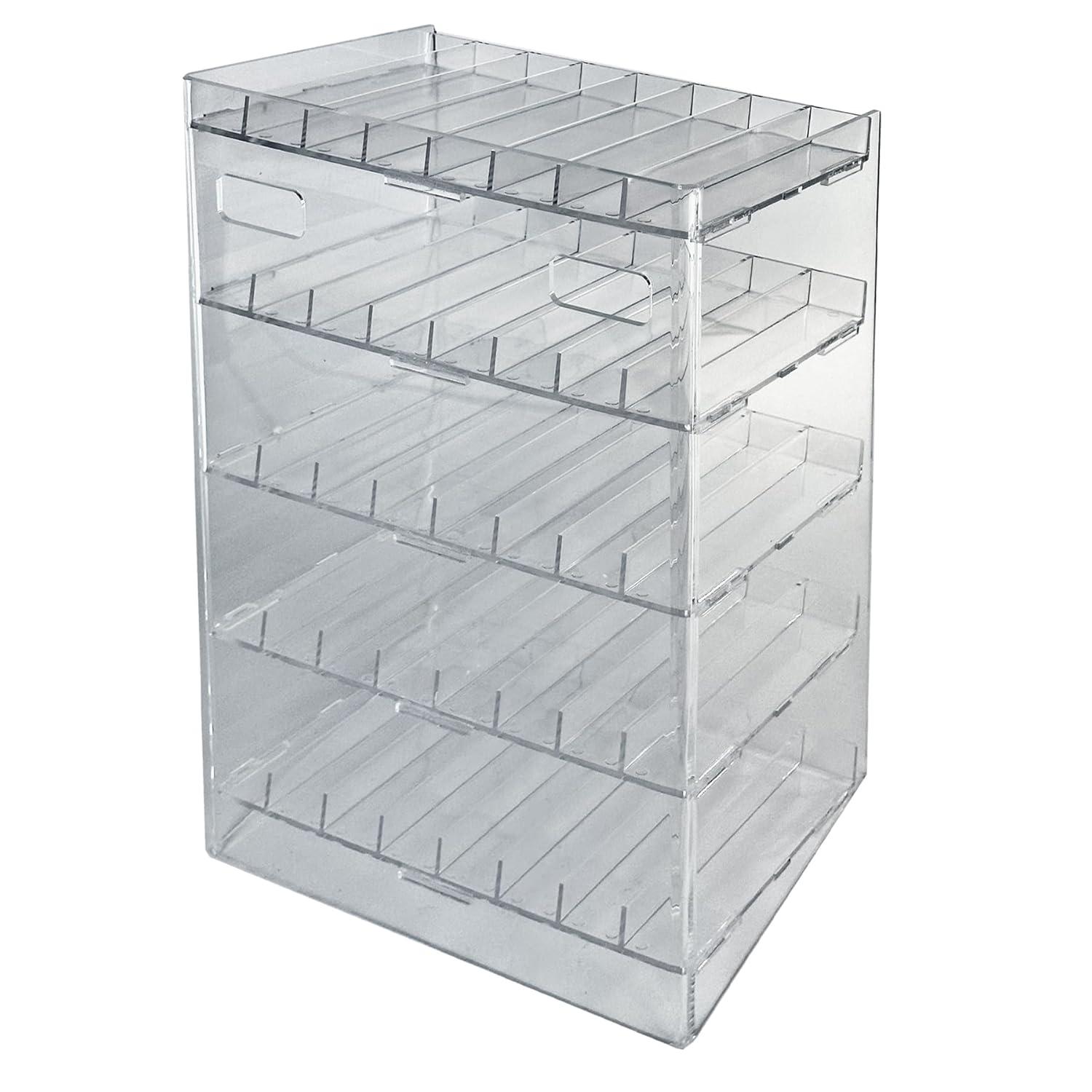 Five-Tier 40 Compartment Display, 8-Comp per Tier. Dimensions: 12"W x 8.5"D x 18.5"H