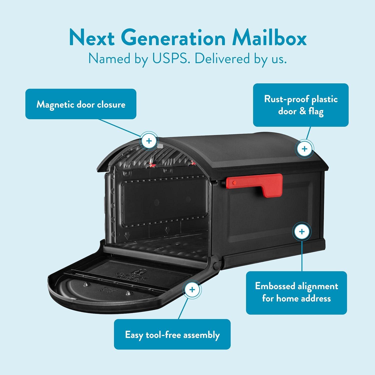 Architectural Mailboxes BILT CRE8 Extra Large Capacity Plastic Post Mount Mailbox