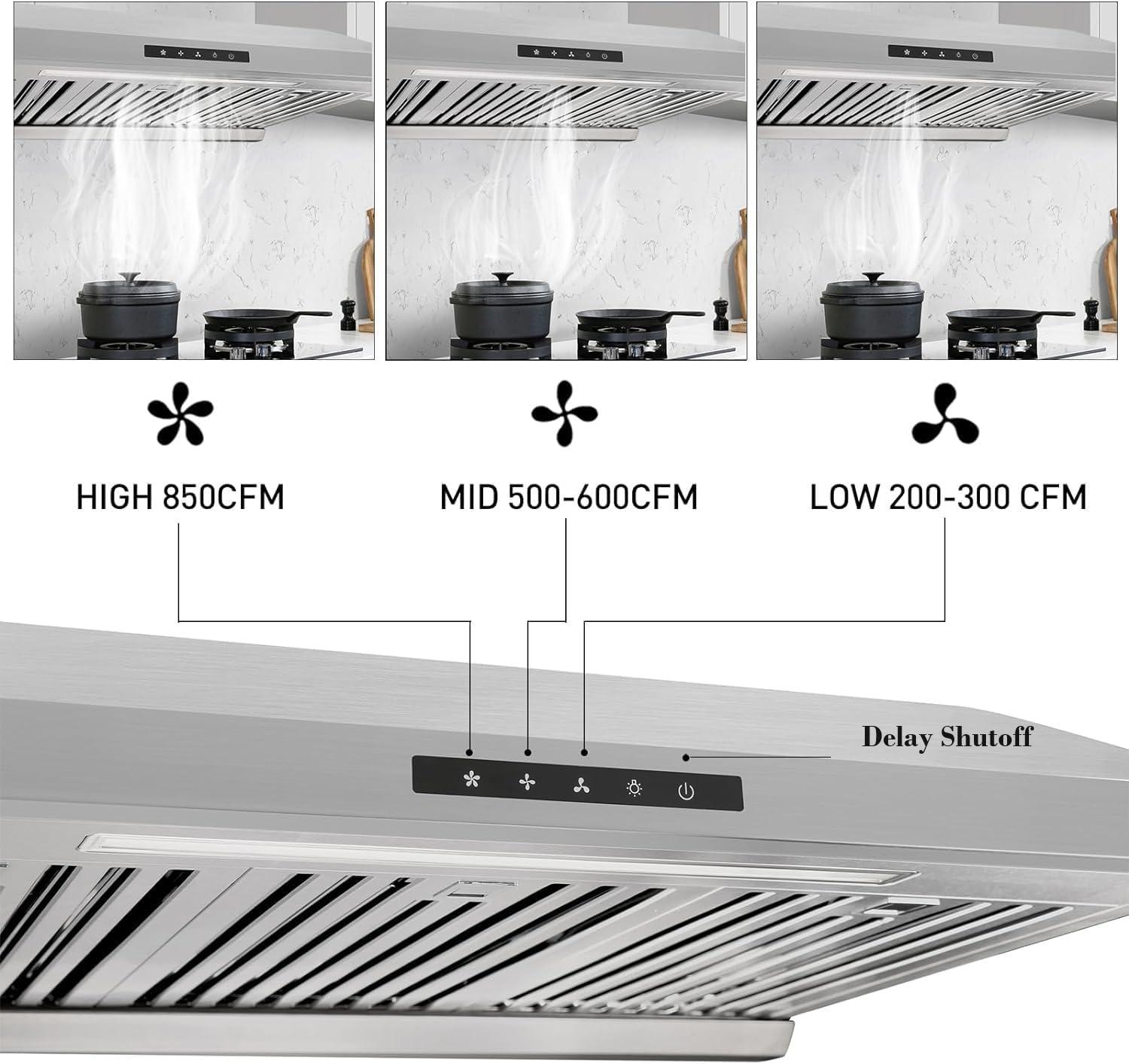 Arlington 30'' Stainless Steel Under Cabinet Range Hood with LED Light