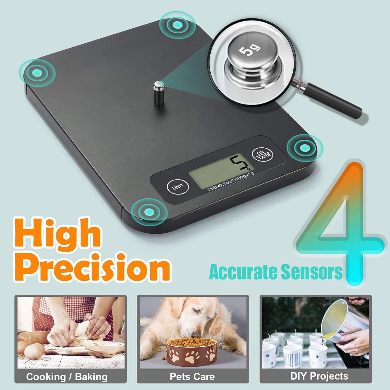 Smart Digital Black Kitchen Food Scale with Nutritional Calculator