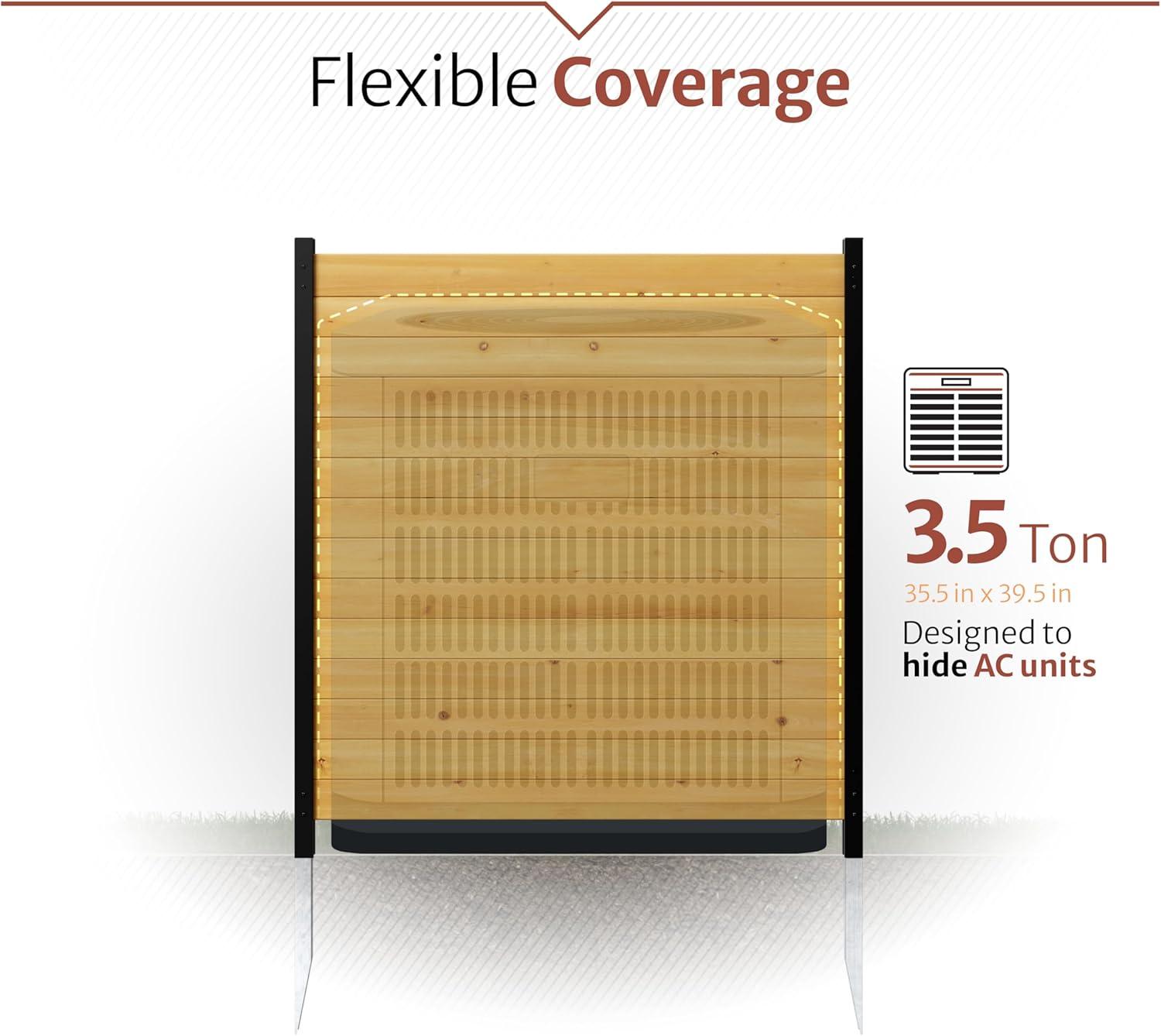 4ft H x 4ft W (2 Panels) No Dig Enclo Premium Wood Privacy Screen, Ideal Outdoor Privacy Wall, Pool Equipment Enclosure, Cedar Privacy Fence, Trash Can Enclosures, Air Conditioner Fence, EC18029