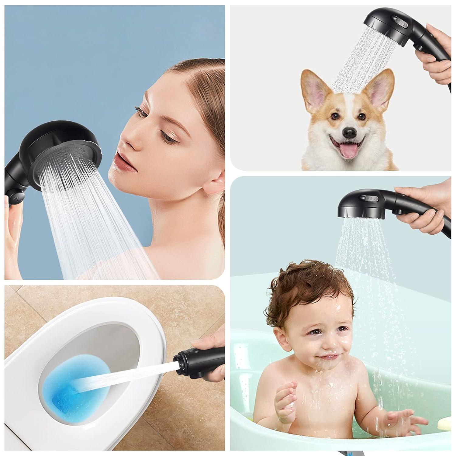 High Pressure Handheld Shower Head with ON/OFF Pause Switch, 3 Spray Modes Shower Head