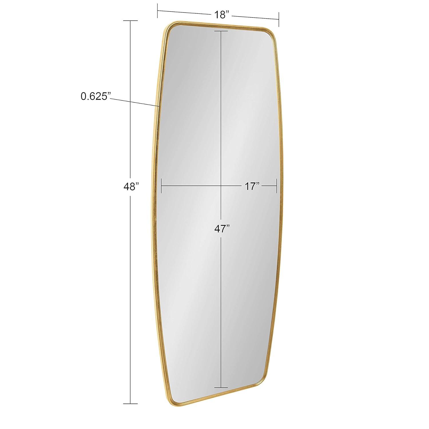 Kate & Laurel All Things Decor 18" x 48" Caskill Full Length Wall Mirror Gold : Modern Rectangle, MDF Frame, No Assembly Required