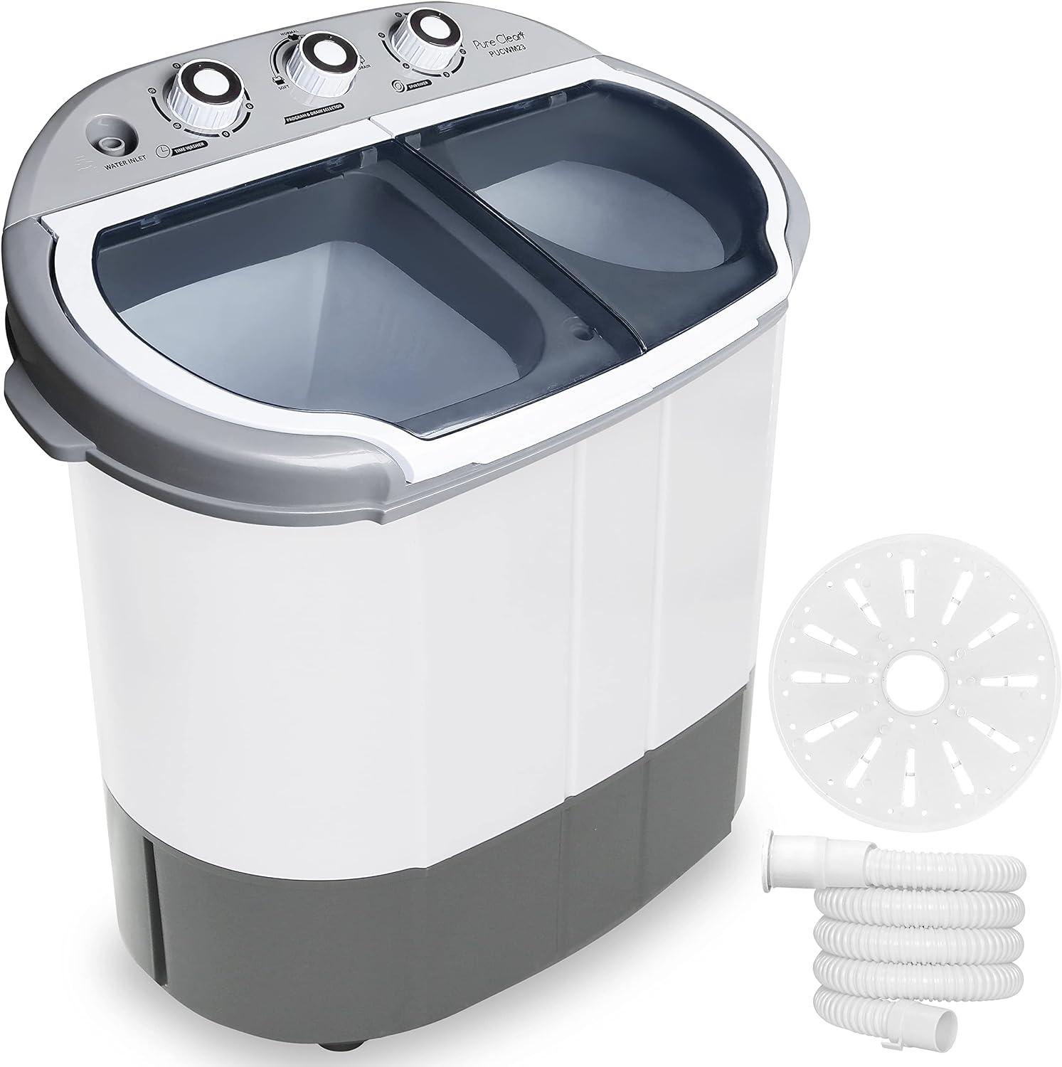 Pyle Pure Clean 110 Volt 2 in 1 Compact and Portable Washer and Dryer, Gray