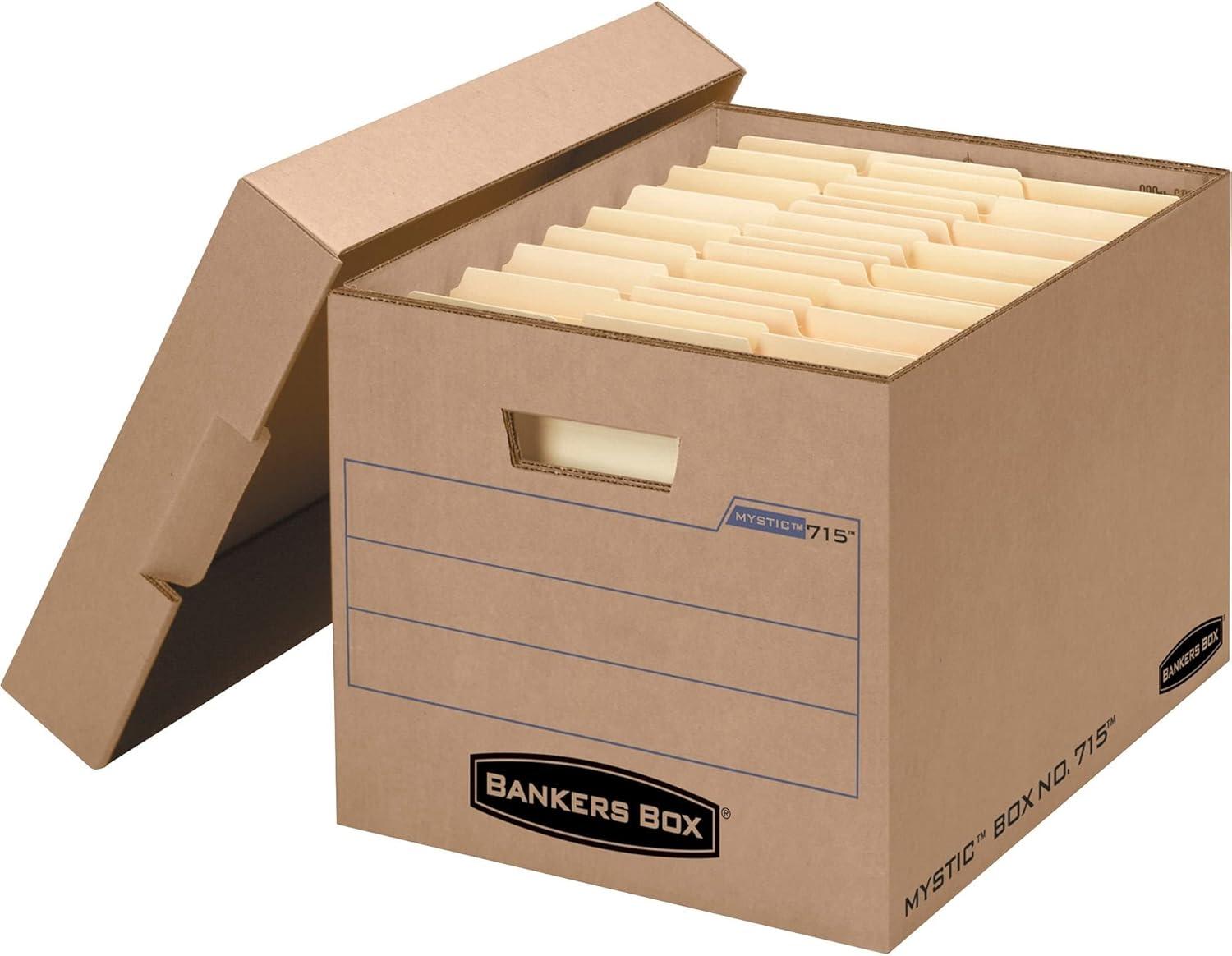 Bankers Box Filing Box, Letter/Legal Files, 13" x 16.25" x 12", Kraft, 25/Carton