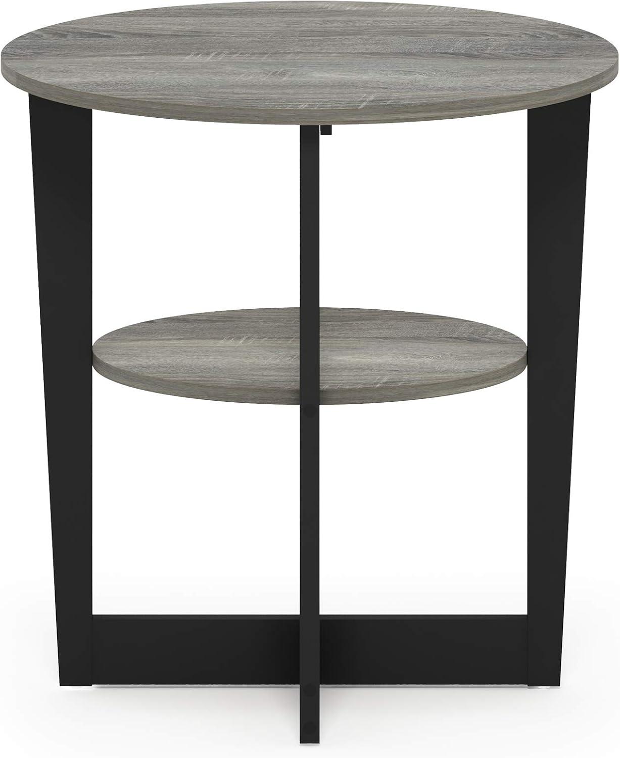 Furinno JAYA Oval End Table, French Oak Grey/Black