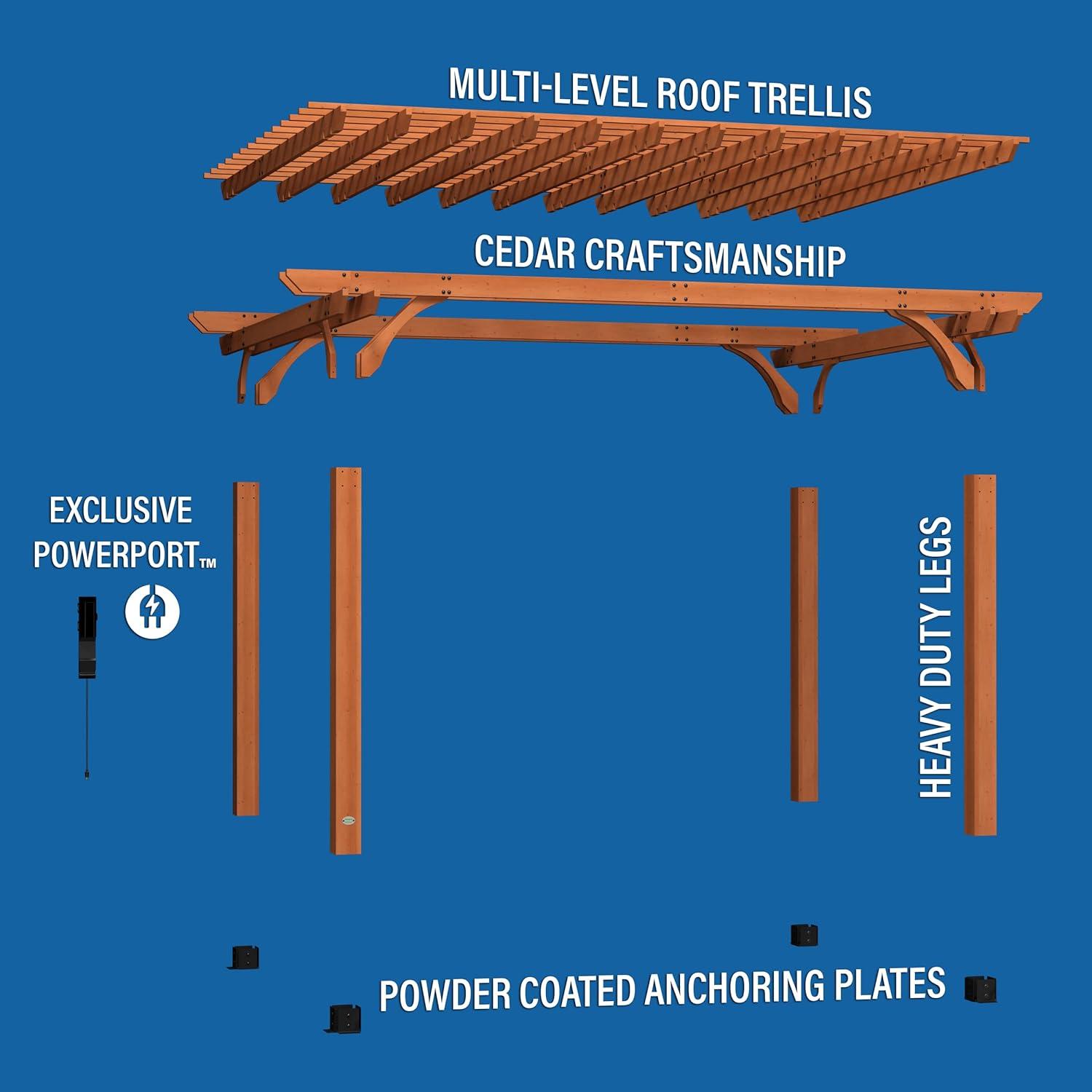 Backyard Discovery Beaumont All Cedar Wooden Pergola (Various Sizes)