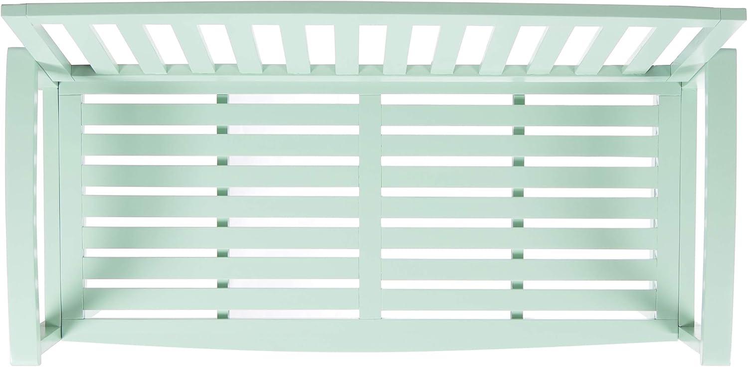 GDF Studio Rubie Outdoor Acacia Wood Bench, Light Mint