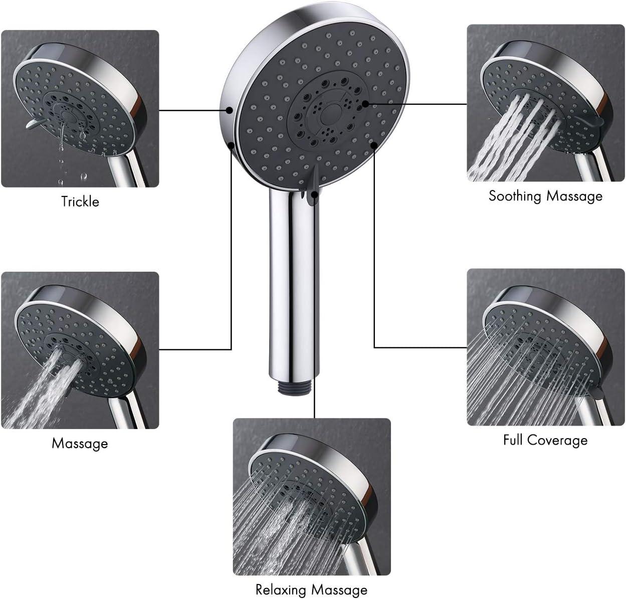 5-Spray Multifunction Deluxe Wall Bar Shower Kit with Hand Shower in Polished Chrome