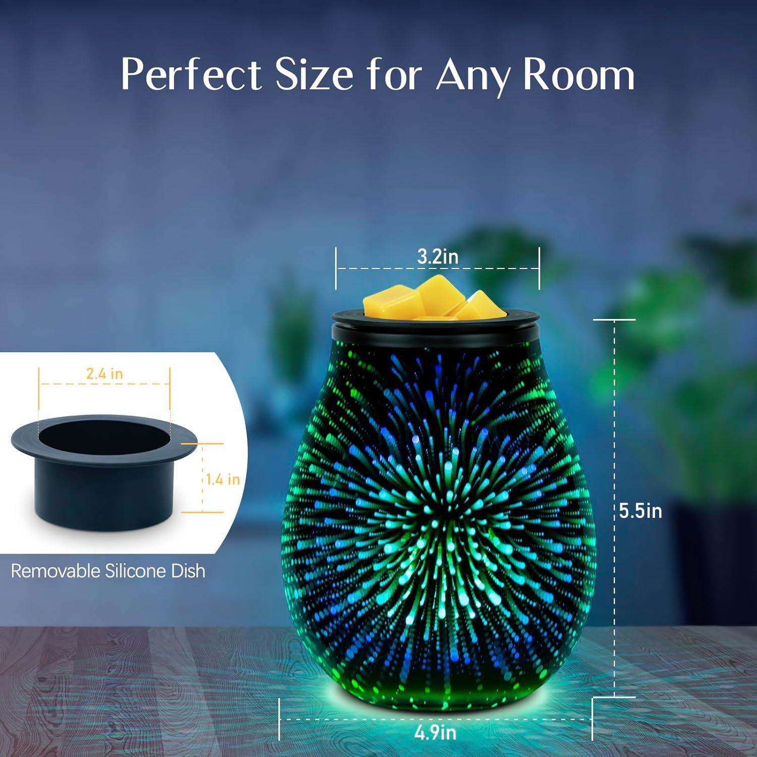 3D Fireworks Glass Electric Wax Melt Warmer