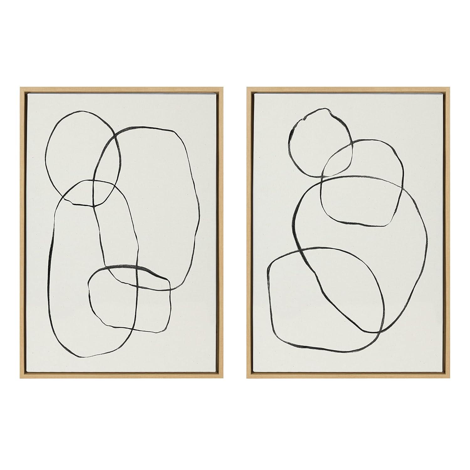 Kate and Laurel " 871 Modern Circles Flinen (left) & 869 Going In Circles Flinen (right) " by Teju Reval Of SnazzyHues 2 - Pieces