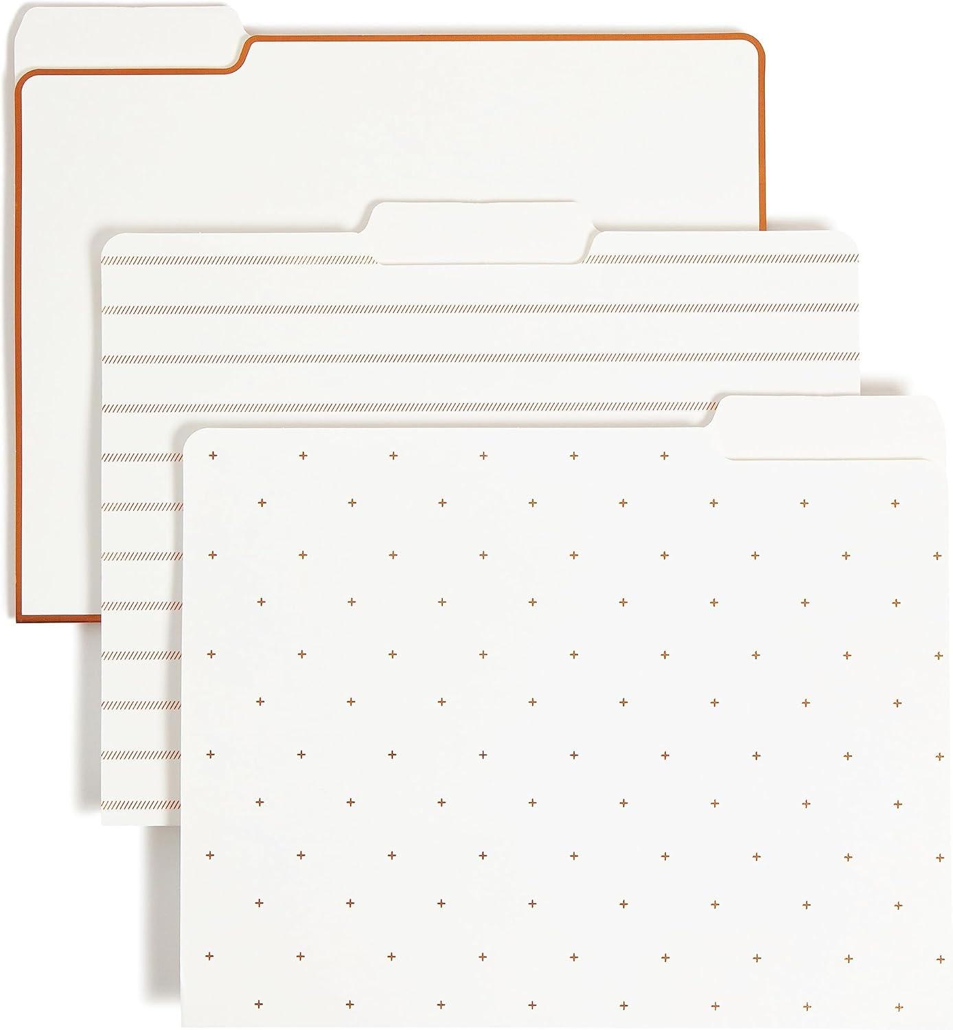 U Brands Letter-Size Desktop Fashion Filing Set, Rose Gold, (1) Rack, (3) Hanging Folders, (3) File Folders, (2) Trays,(1) Mail Sorter