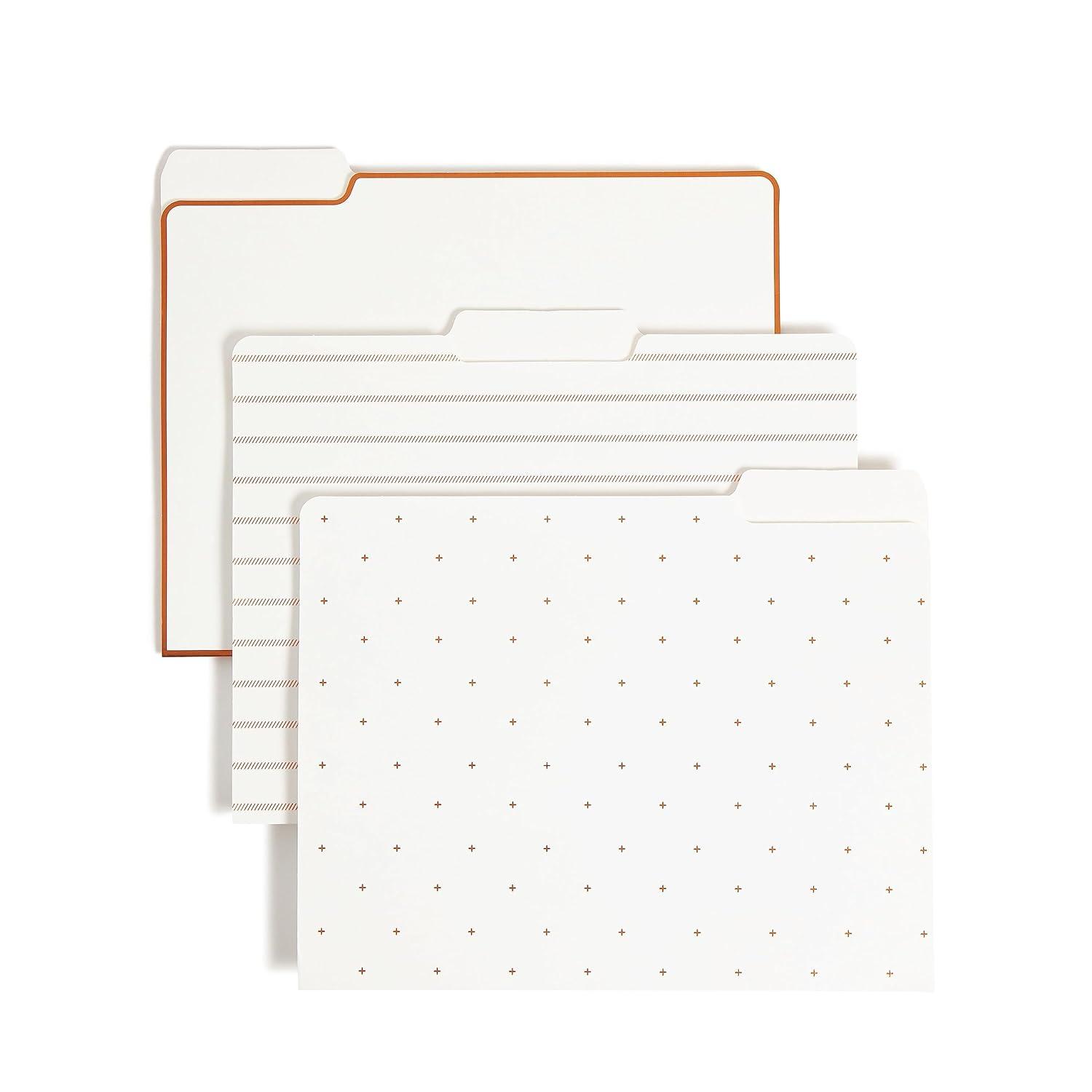 U Brands Letter-Size Desktop Fashion Filing Set, Rose Gold, (1) Rack, (3) Hanging Folders, (3) File Folders, (2) Trays,(1) Mail Sorter