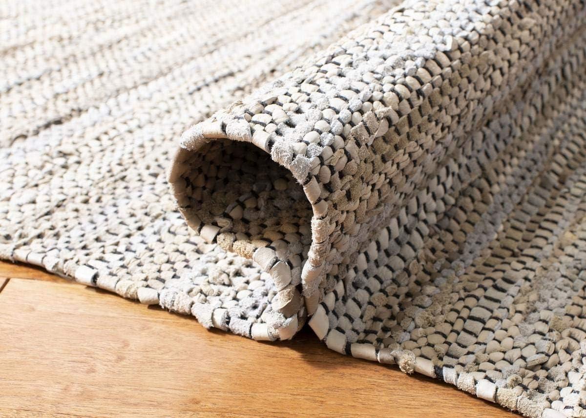 Vintage Leather VTL202 Hand Woven Indoor Accent Rug - Beige/Multi - 2'3"x4' - Safavieh