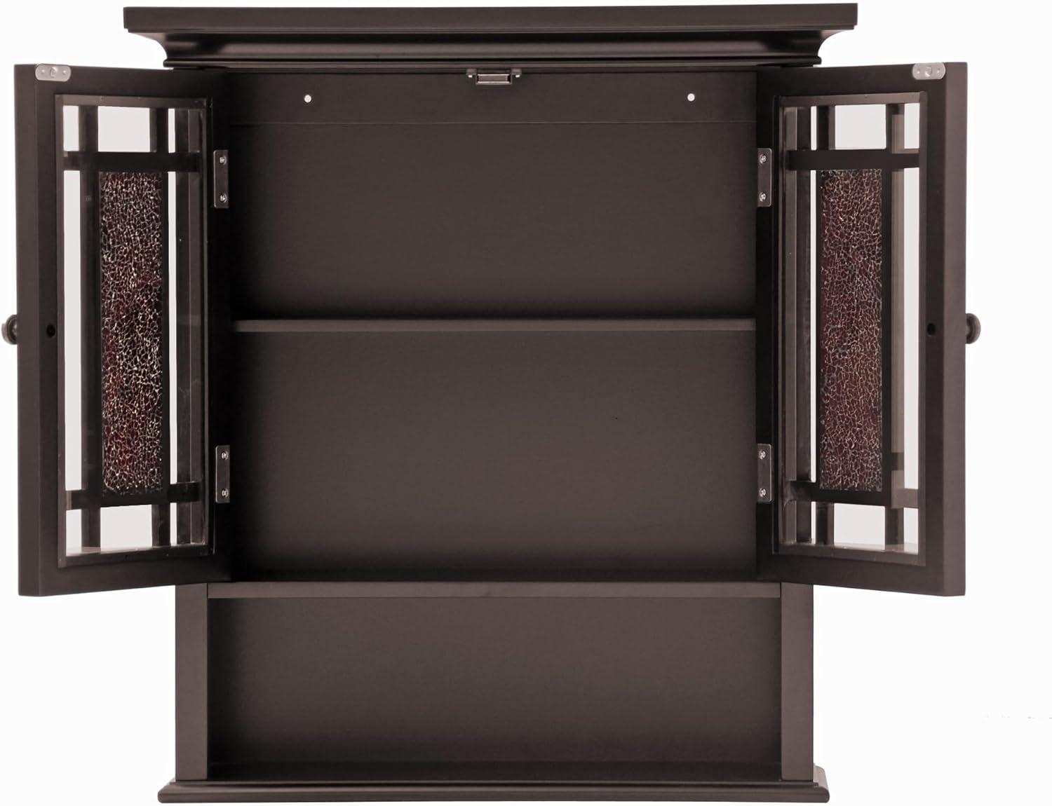 Windsor Wall Cabinet Brown - Elegant Home Fashions: Over Toilet Storage, Adjustable Shelves, MDF Composite