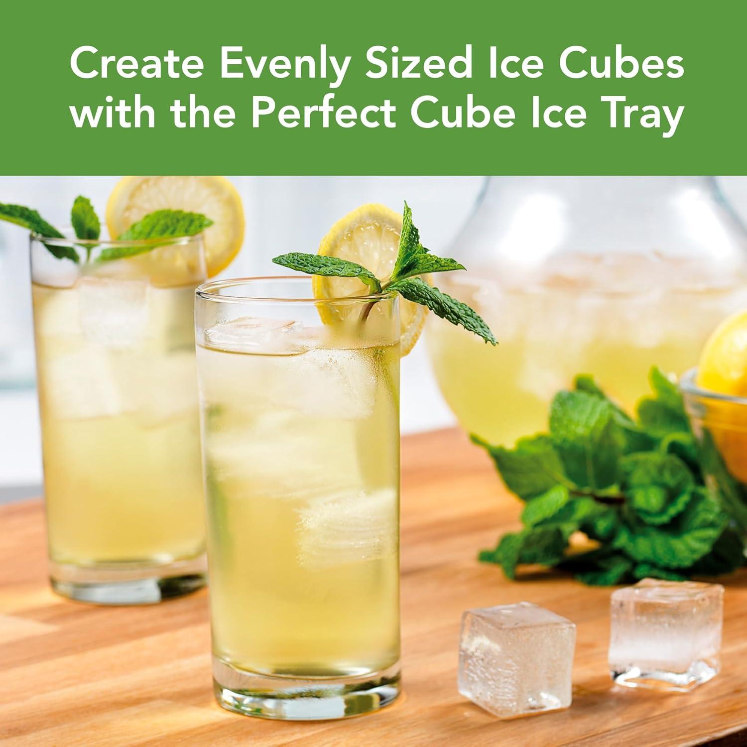 Tovolo Perfect Cube Silicone Ice Mold Freezer Tray Of 1.25" Cubes For Whiskey, Bourbon, Spirits & Liquor, BPA-Free Silicone, Fade Resistant (Set of 2)