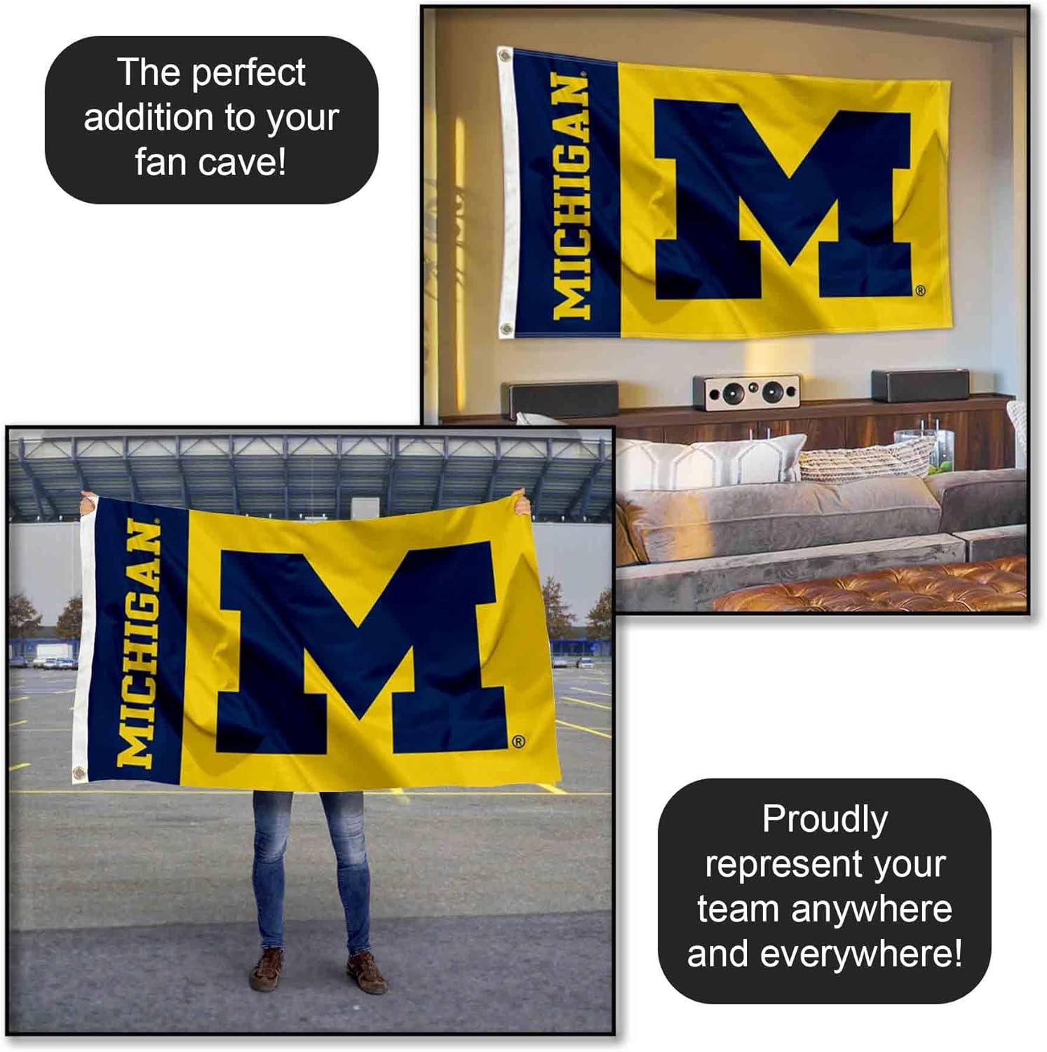 Michigan-Wolverine's 3X5 Indoor Outdoor Banner Flag w/grommets for hanging