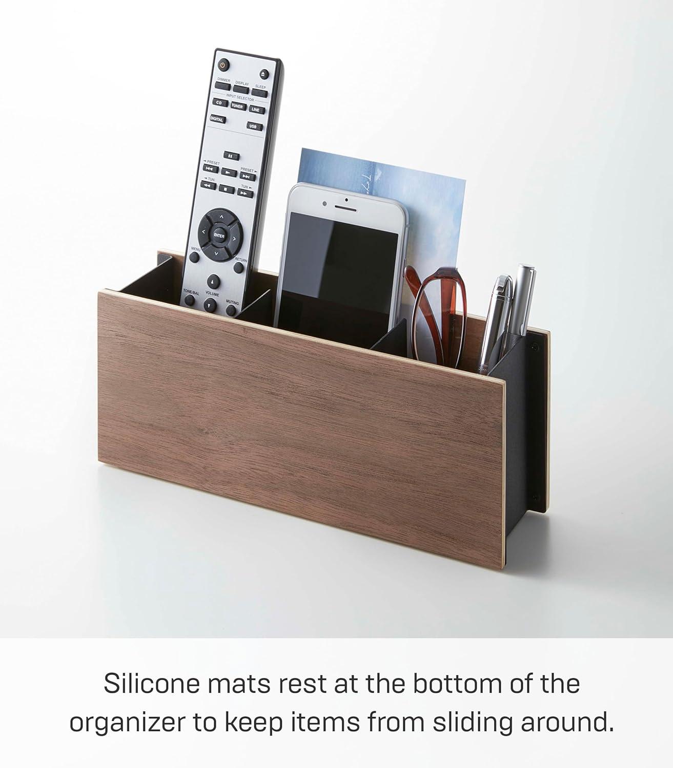 Yamazaki Home Yamazaki Home Desk Organizer - Tv Remote Control And Pen Holder, Steel + Wood