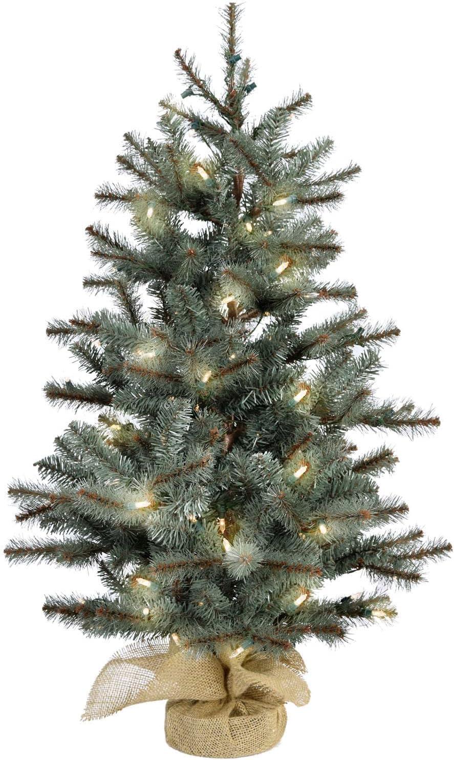 Carmel Pine 4' Lighted Fir Christmas Tree (Set of 2)