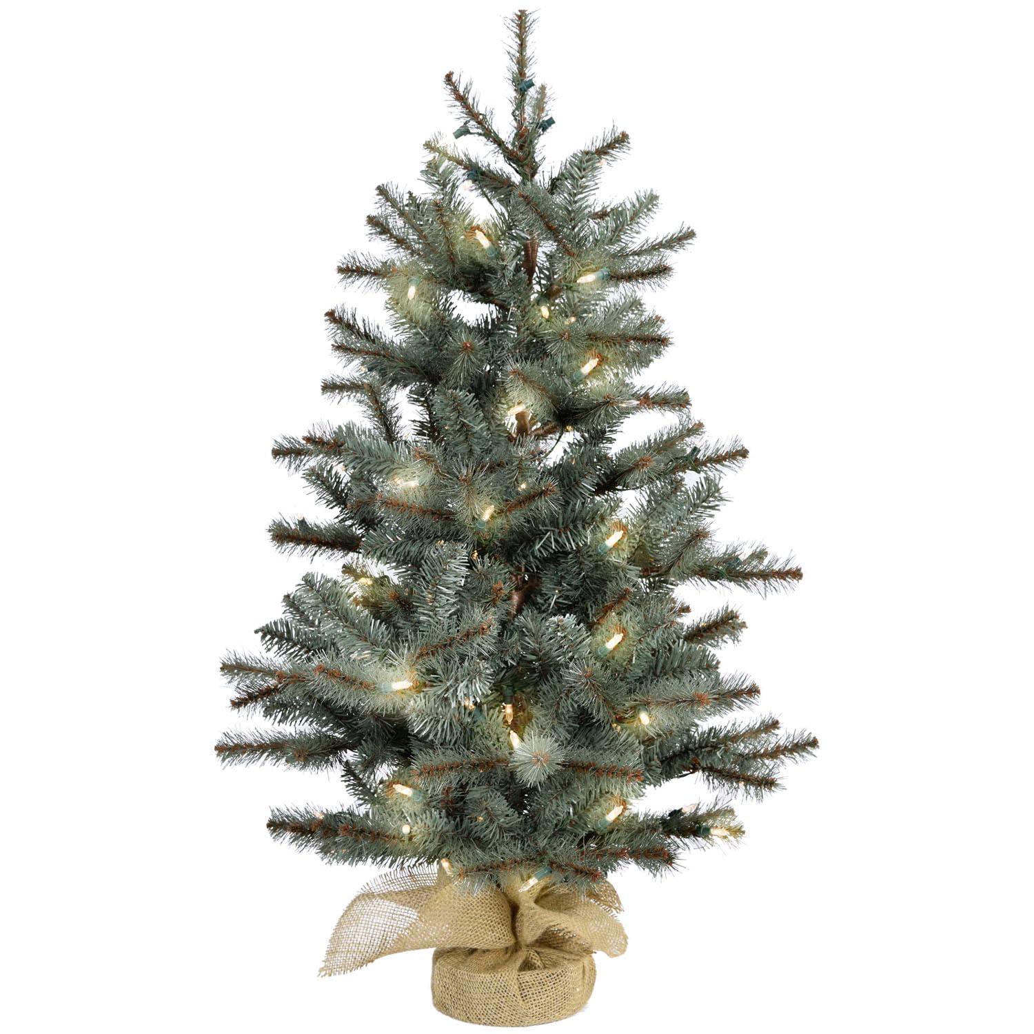 Carmel Pine 4' Lighted Fir Christmas Tree (Set of 2)