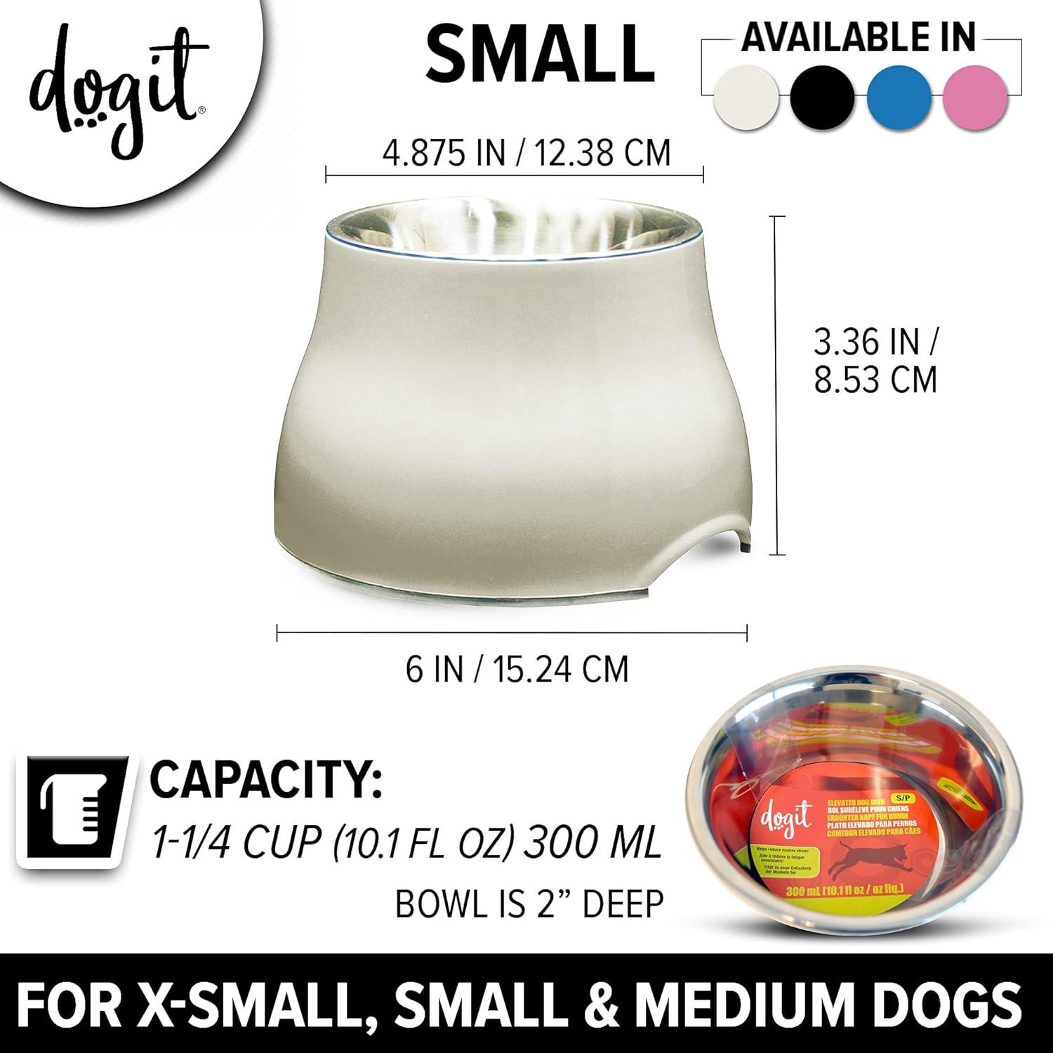 Small Beige Elevated Stainless Steel Dog Bowl