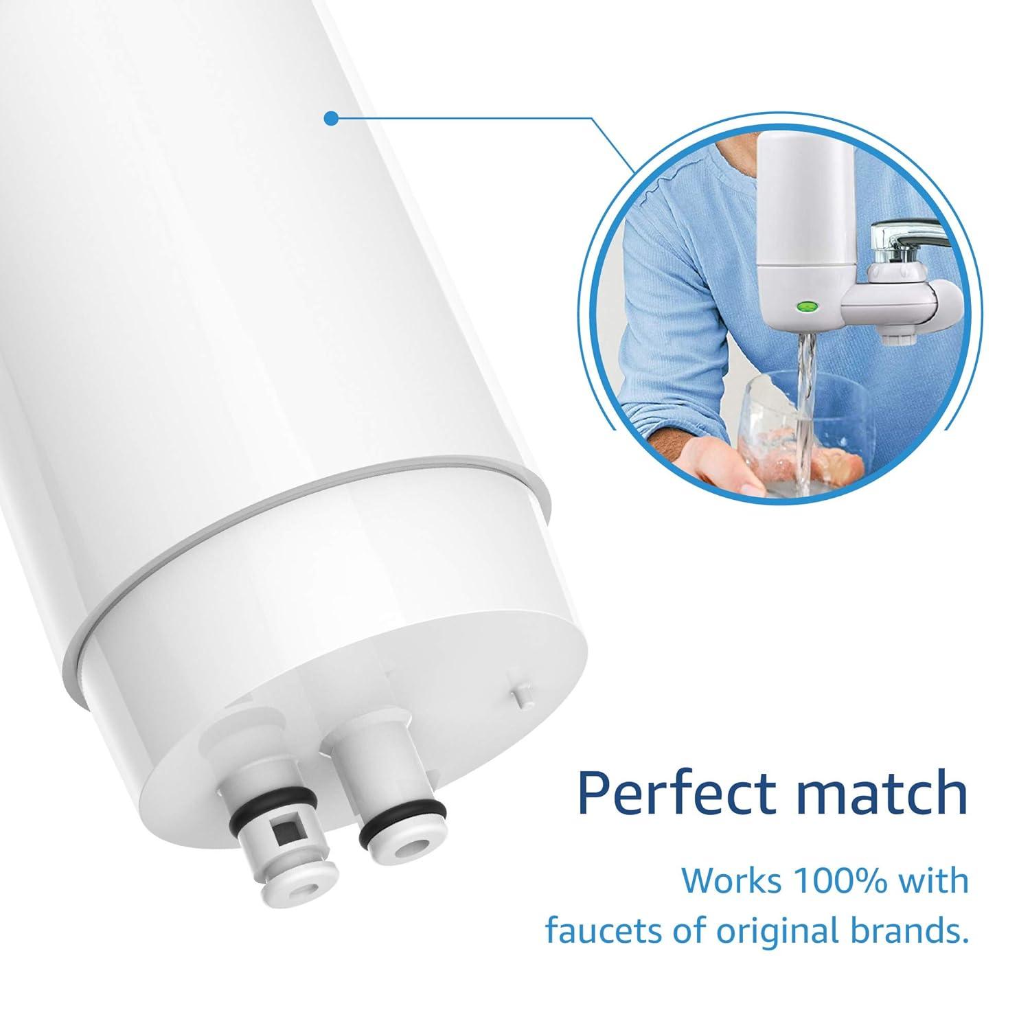 Fil-Fresh 2-Pack Faucet Filter Replacement for Brita Faucet Filtration System, NSF Certified to Reduce Chlorine, BPA-Free, Lasts 4-Months or 100 Gallons, White