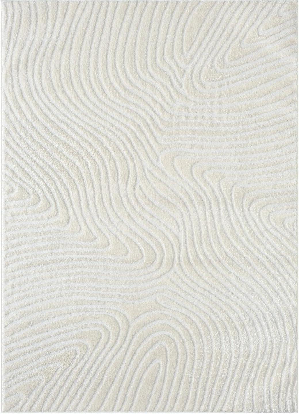 Luxe Weavers Floral Palm Leaf Cream 5x7 Area Rug