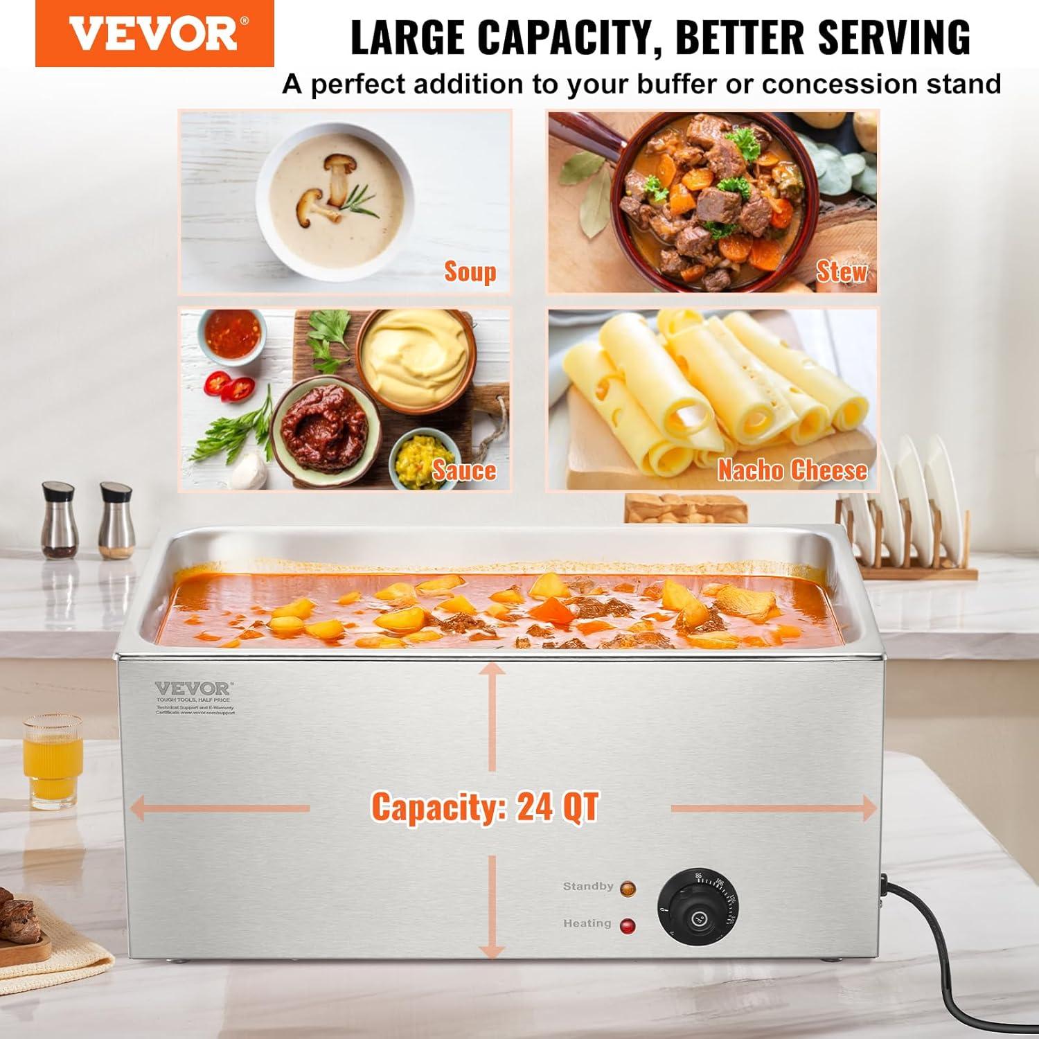 Latitude Run® Commercial Electric Food Warmer Countertop Buffet 19Qt 1200W Bain Marie