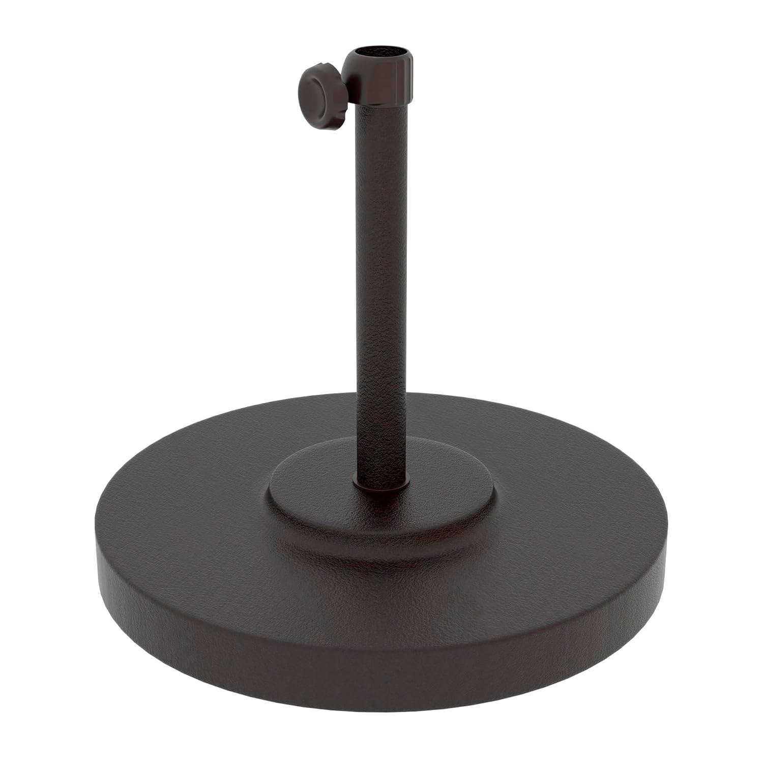 California Umbrella 50LBS Umbrella Base with Steel Cover with Concrete Bronze