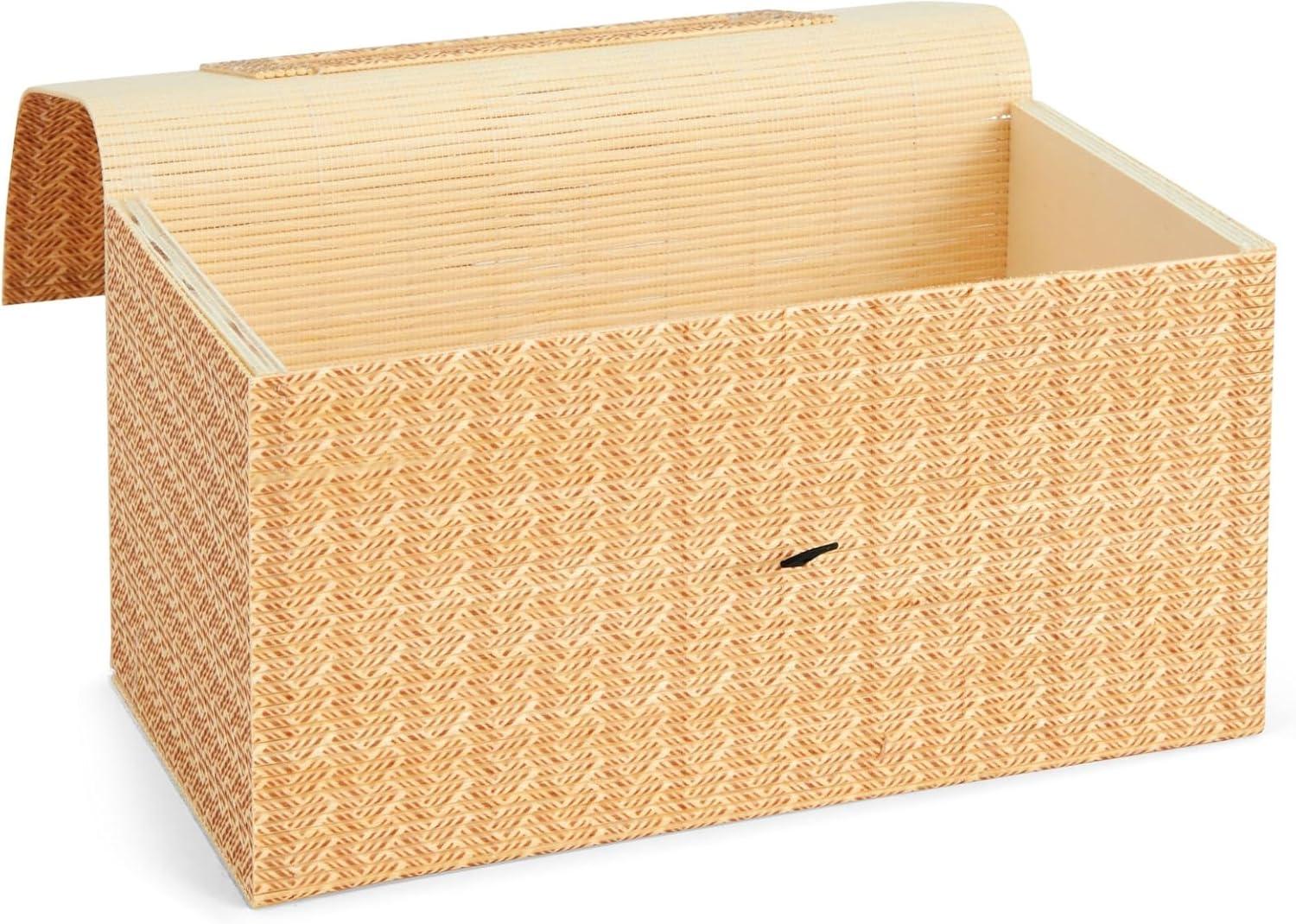 Juvale Bamboo Cane Material Tissue Box Cover for Home and Bathroom Decor, 11 x 6 x 5 In