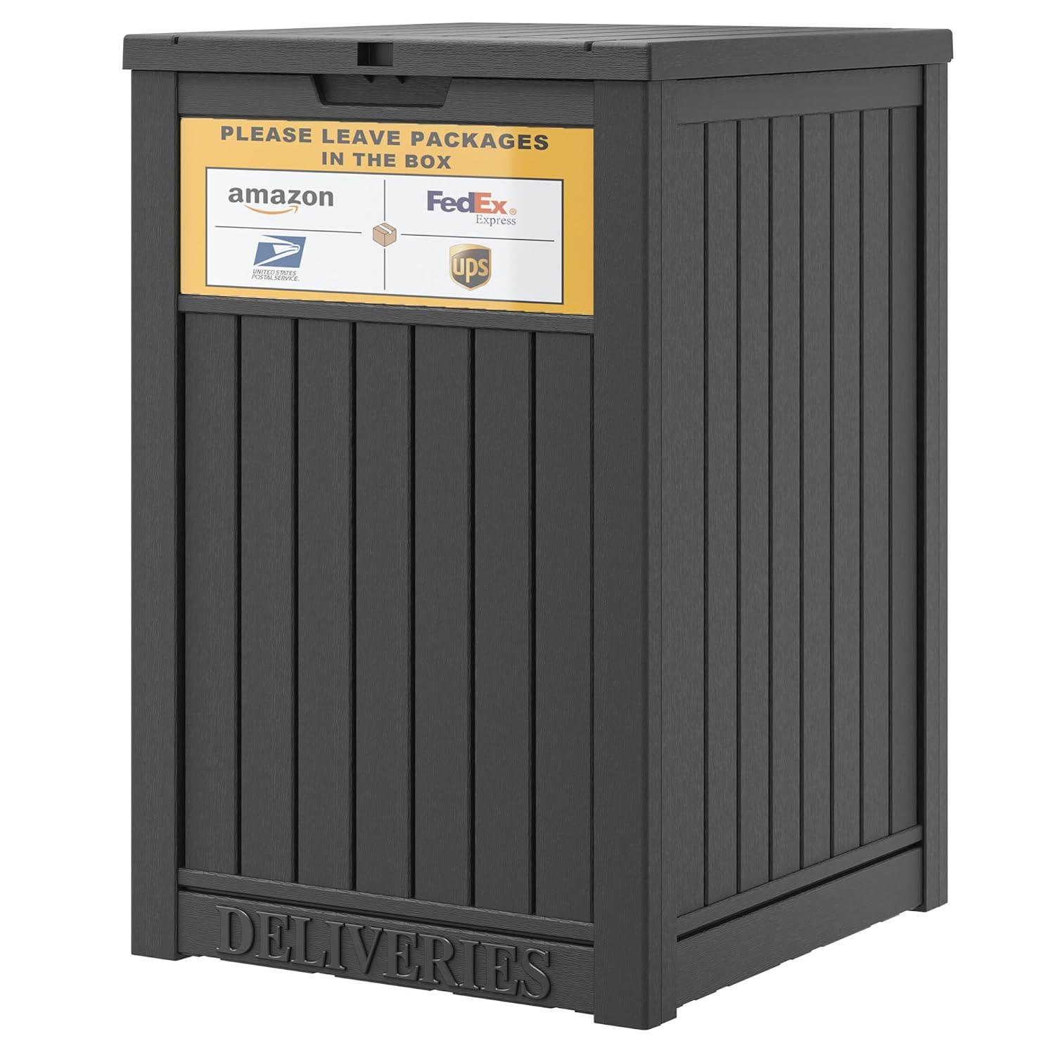 51 Gallon Outdoor Storage Box Delivery Letter Package Parcel Lock Mailbox Resin