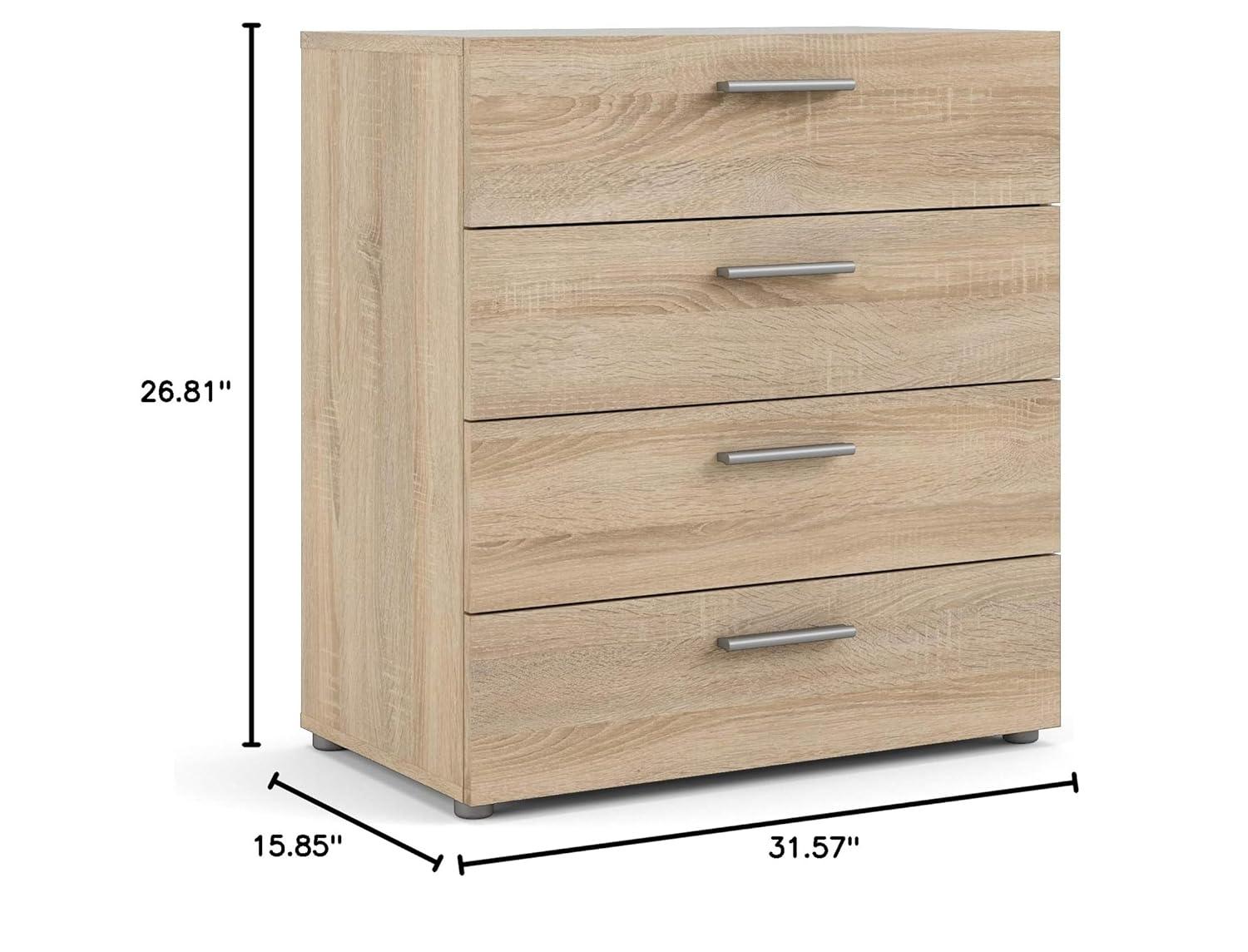 Tvilum Loft 4 Drawer Chest Dresser for Adults, Oak Structure