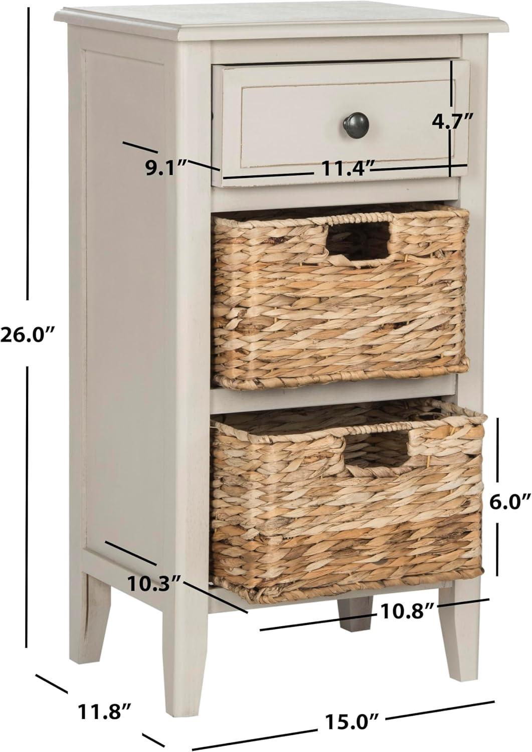 Everly Drawer Side Table - AMH5743D - Vintage Grey - Safavieh Couture