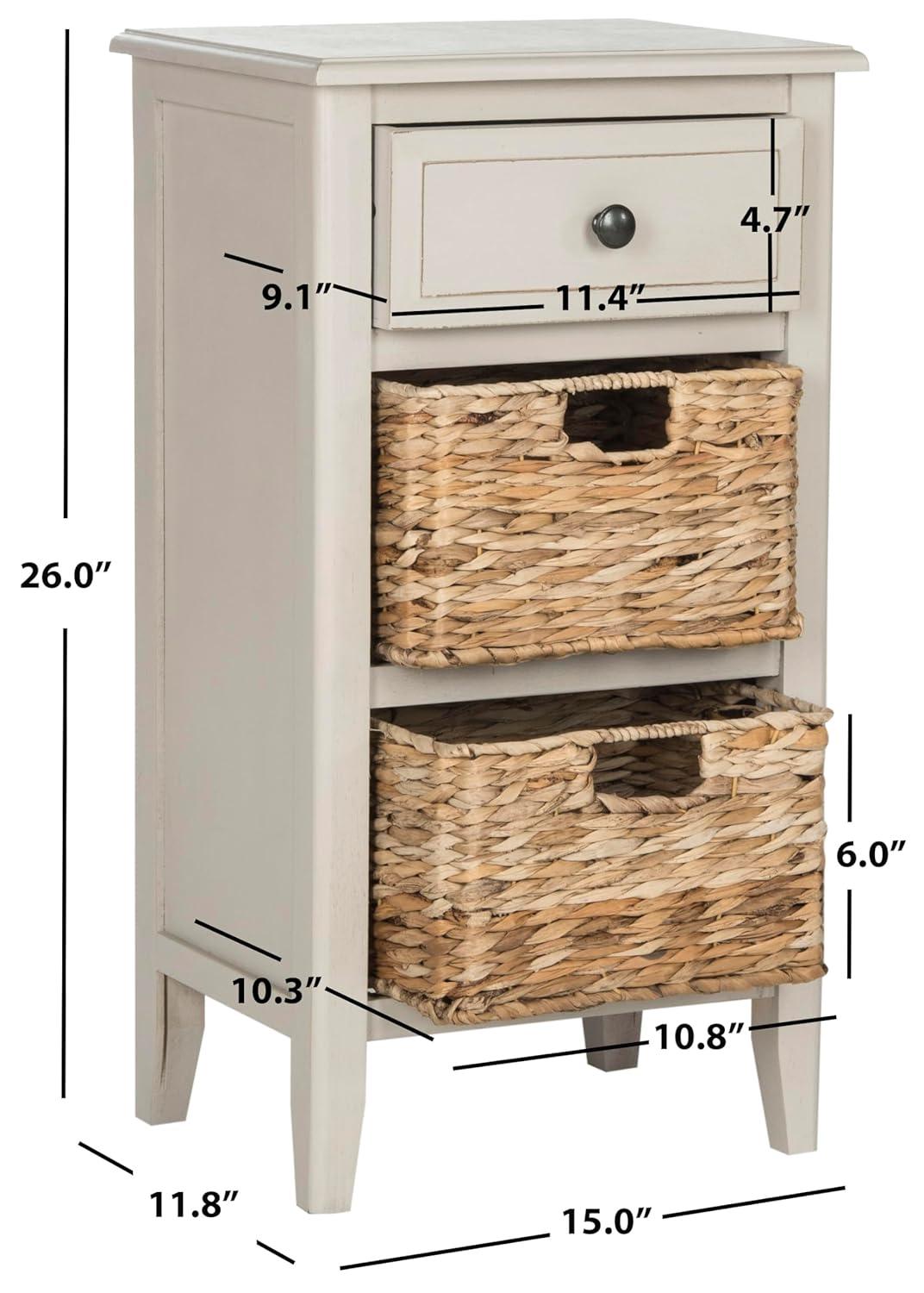 Everly Drawer Side Table - AMH5743D - Vintage Grey - Safavieh Couture