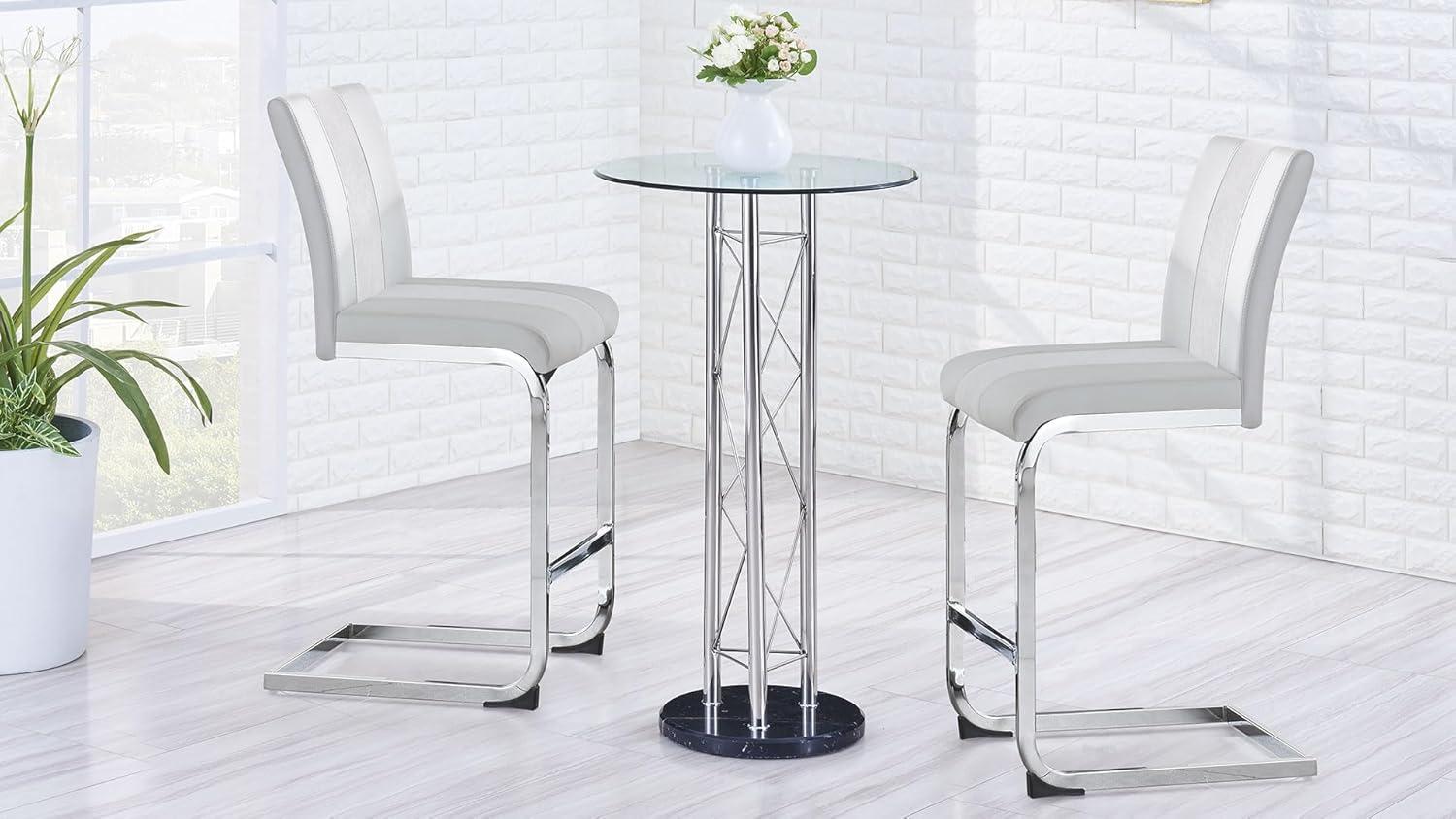 Global Furniture USA D208BT Black & Clear - Silver Bar Table