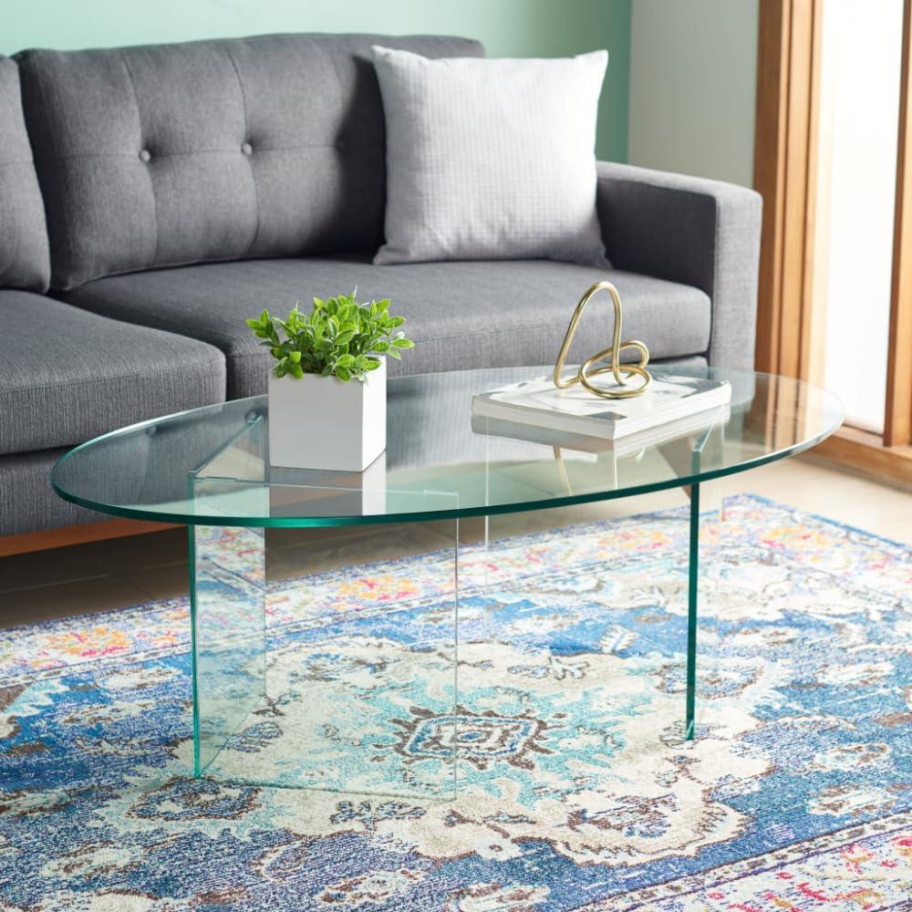 SAFAVIEH Carsten Tempered Glass Coffee Table Clear