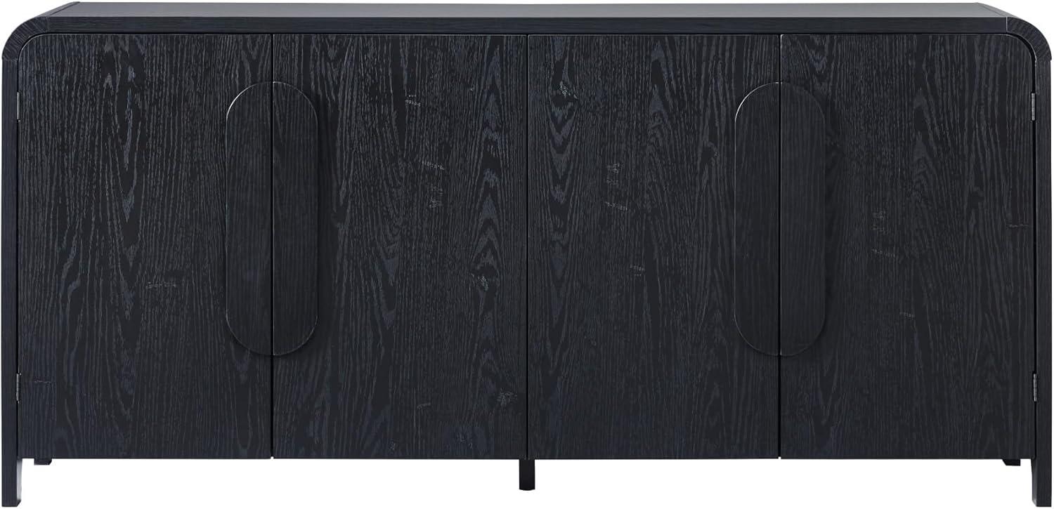 Walker Edison Modern 64" Sideboard with Rounded Edges, Black