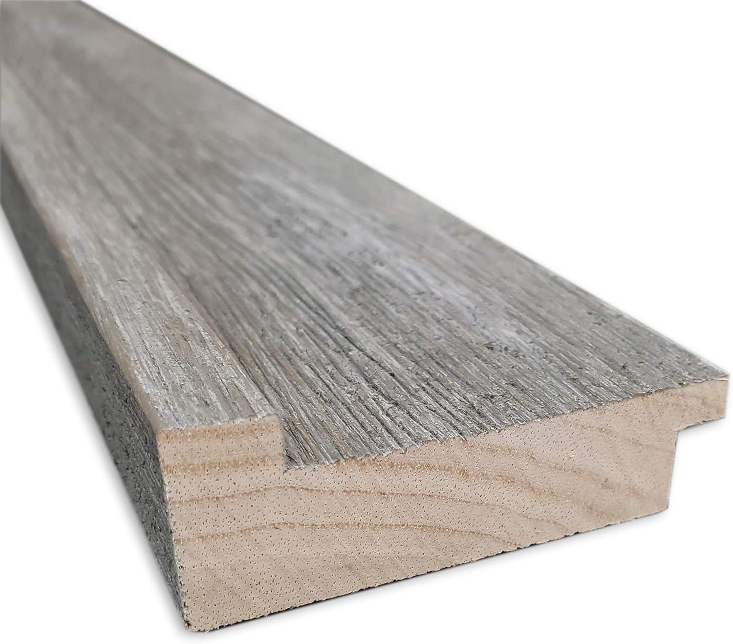 Amanti Art Beveled Wood Wall Mirror - Country Barnwood Frame Country Barnwood Outer Size: 23 x 29 in