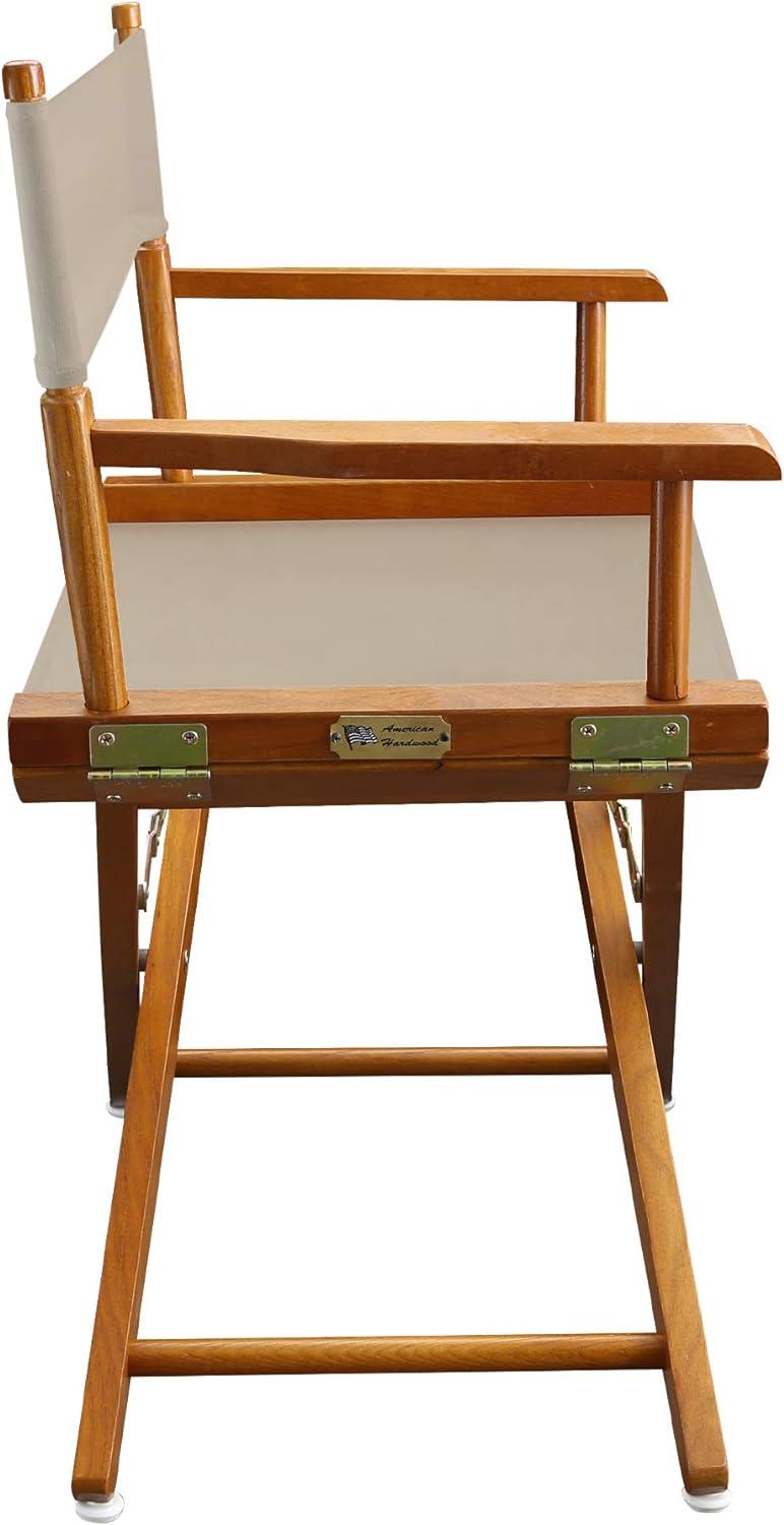 Solid Oak Extra-Wide Directors Chair with Natural Canvas