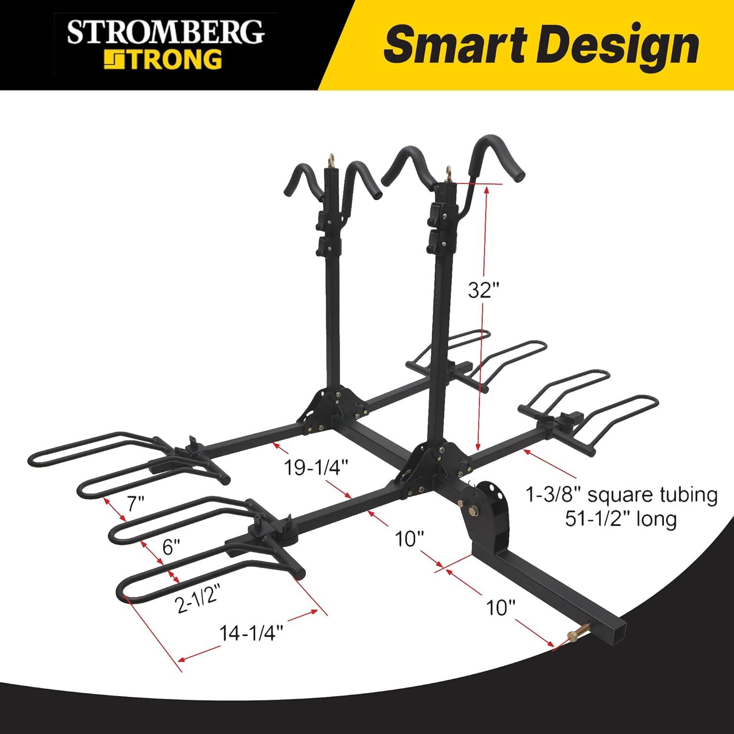 Black Steel Folding Hitch Mount 4-Bike Carrier