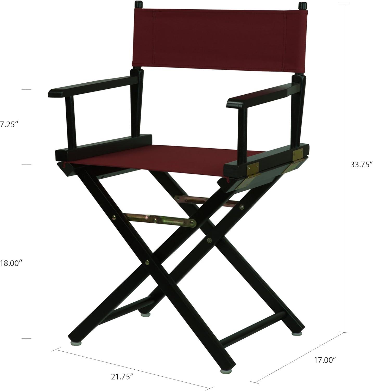 18" Director's Chair Black Frame-Burgundy Canvas