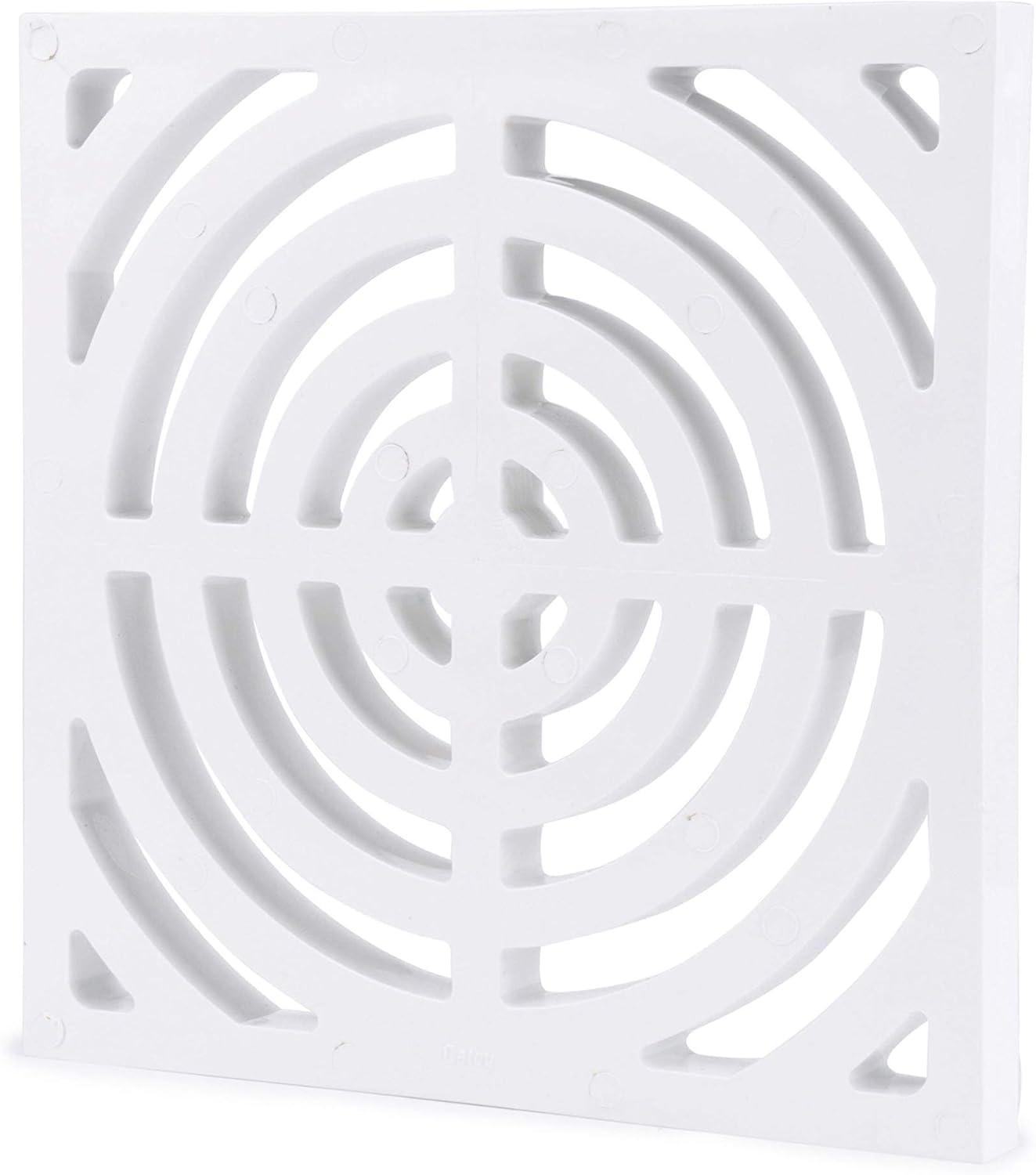 White PVC Square Floor Drain Grate 9.25"