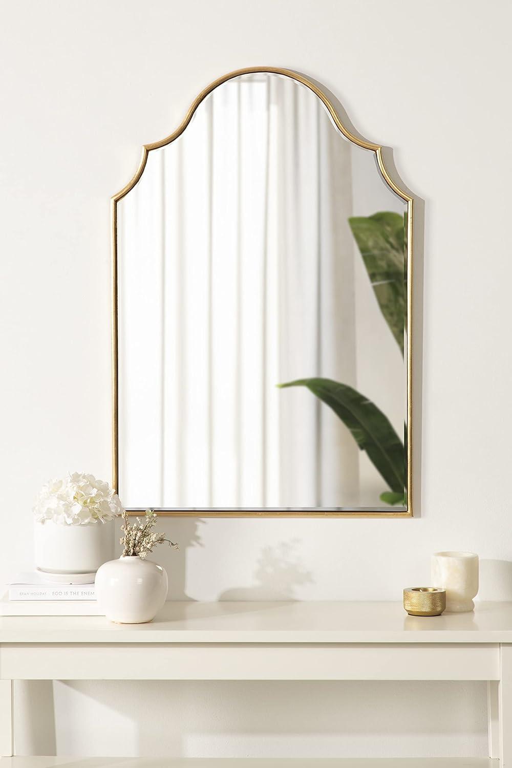 Kate and Laurel Leanna Arch Framed Wall Mirror, Gold 20x30