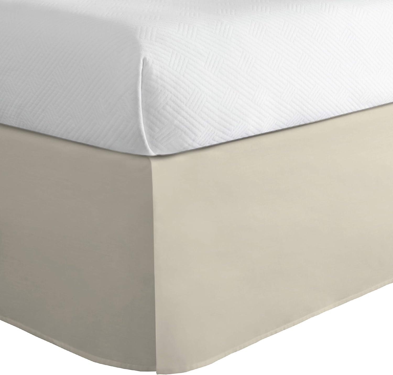 Off-White Cotton Blend Queen Bed Skirt with Split Corners