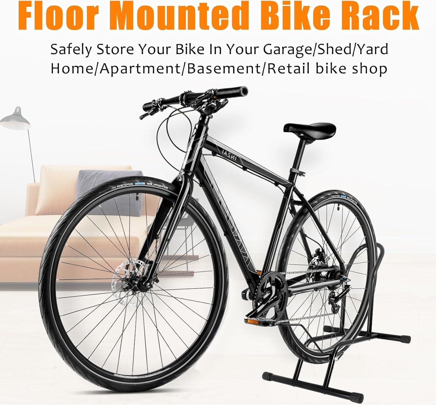 Black Steel Indoor/Outdoor Bike Storage Rack Stand