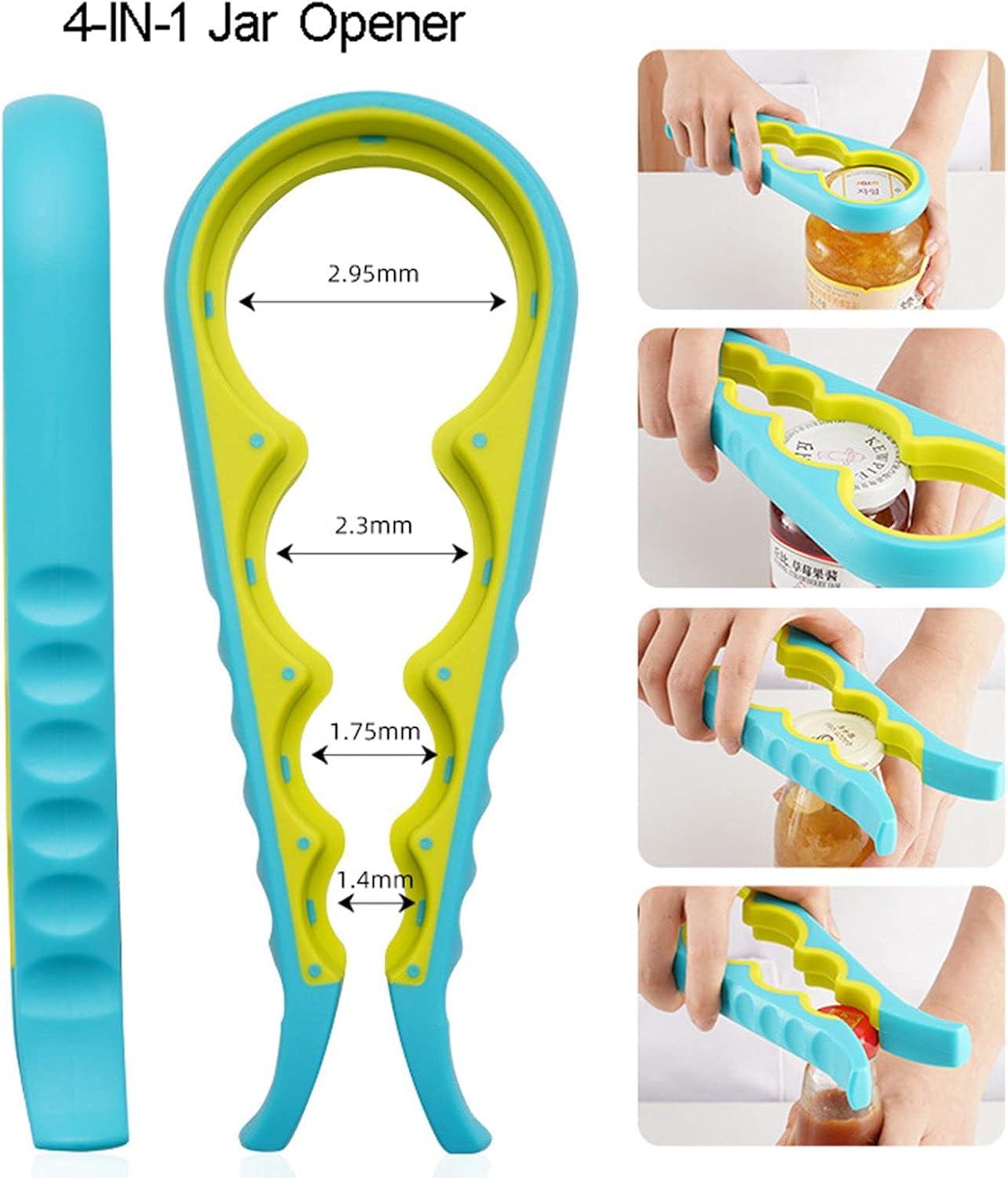 Bottle Opener for Arthritic Hand,Jar Opener for Old People, Children, Women, Those with Weak Hands,Multifunctional Kitchen Gadgets (02-Blue)