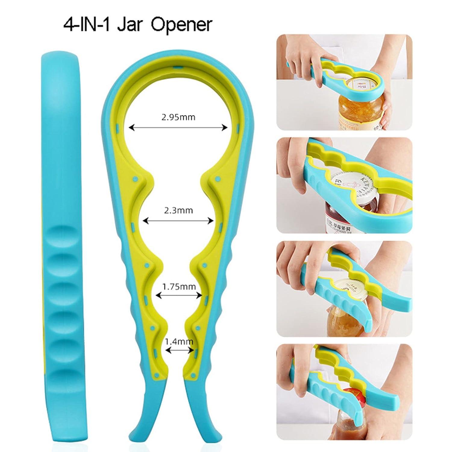 Bottle Opener for Arthritic Hand,Jar Opener for Old People, Children, Women, Those with Weak Hands,Multifunctional Kitchen Gadgets (02-Blue)