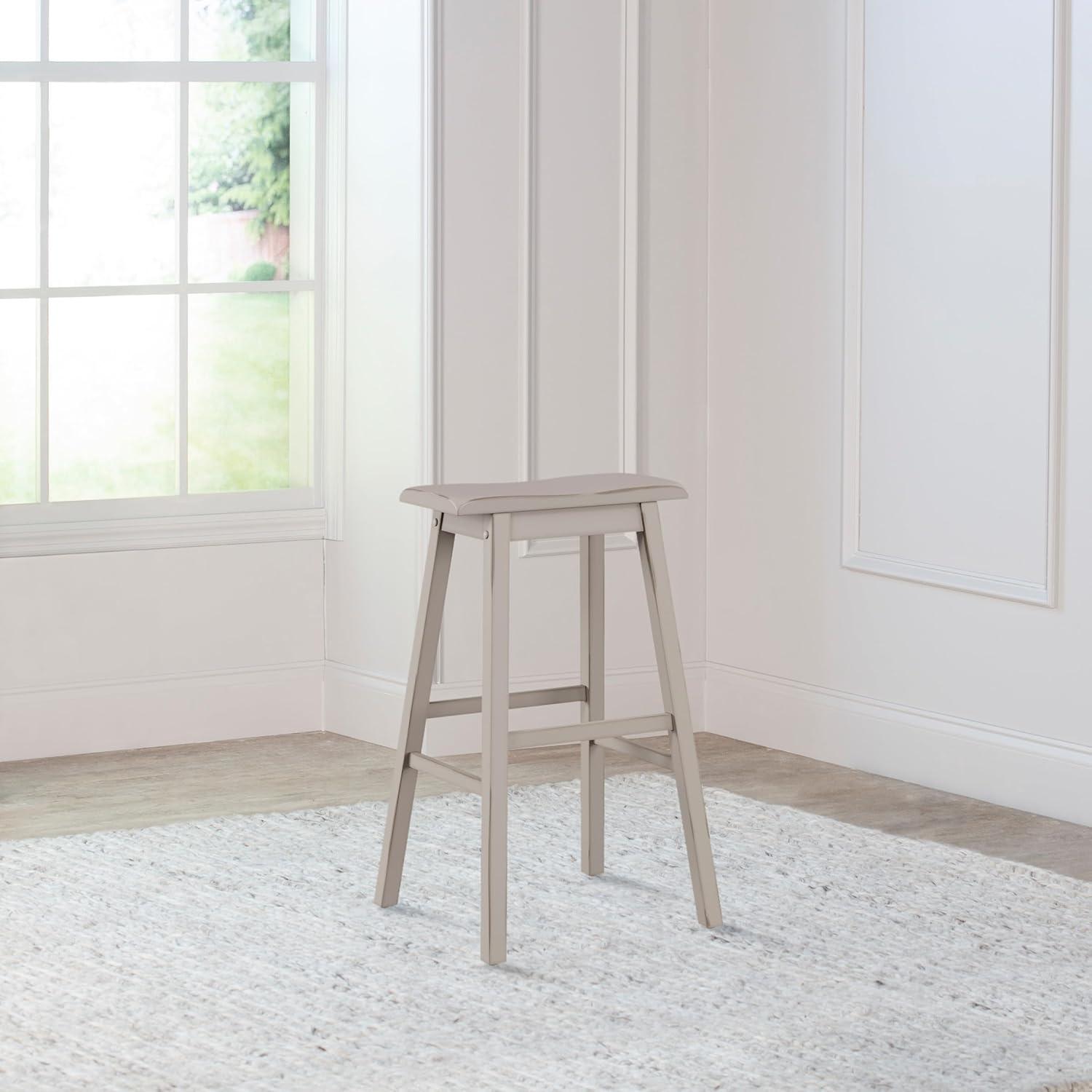 Hillsdale Furniture Moreno Wood Backless Bar Height Stool, Distressed Gray