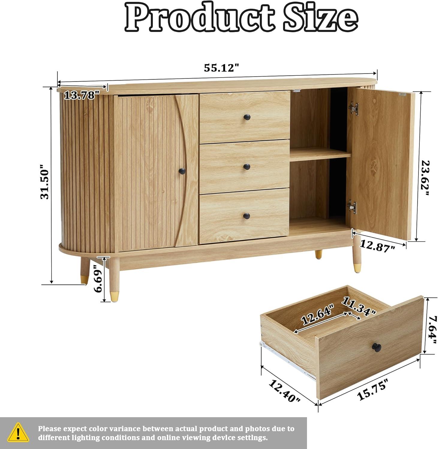 George Oliver Evana 55"Sideboard with 3 Drawer